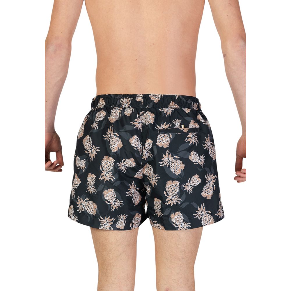 Costume da bagno in poliestere riciclato nero Hugo Boss