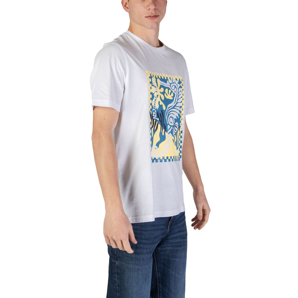 T-shirt in cotone bianco di Hugo Boss