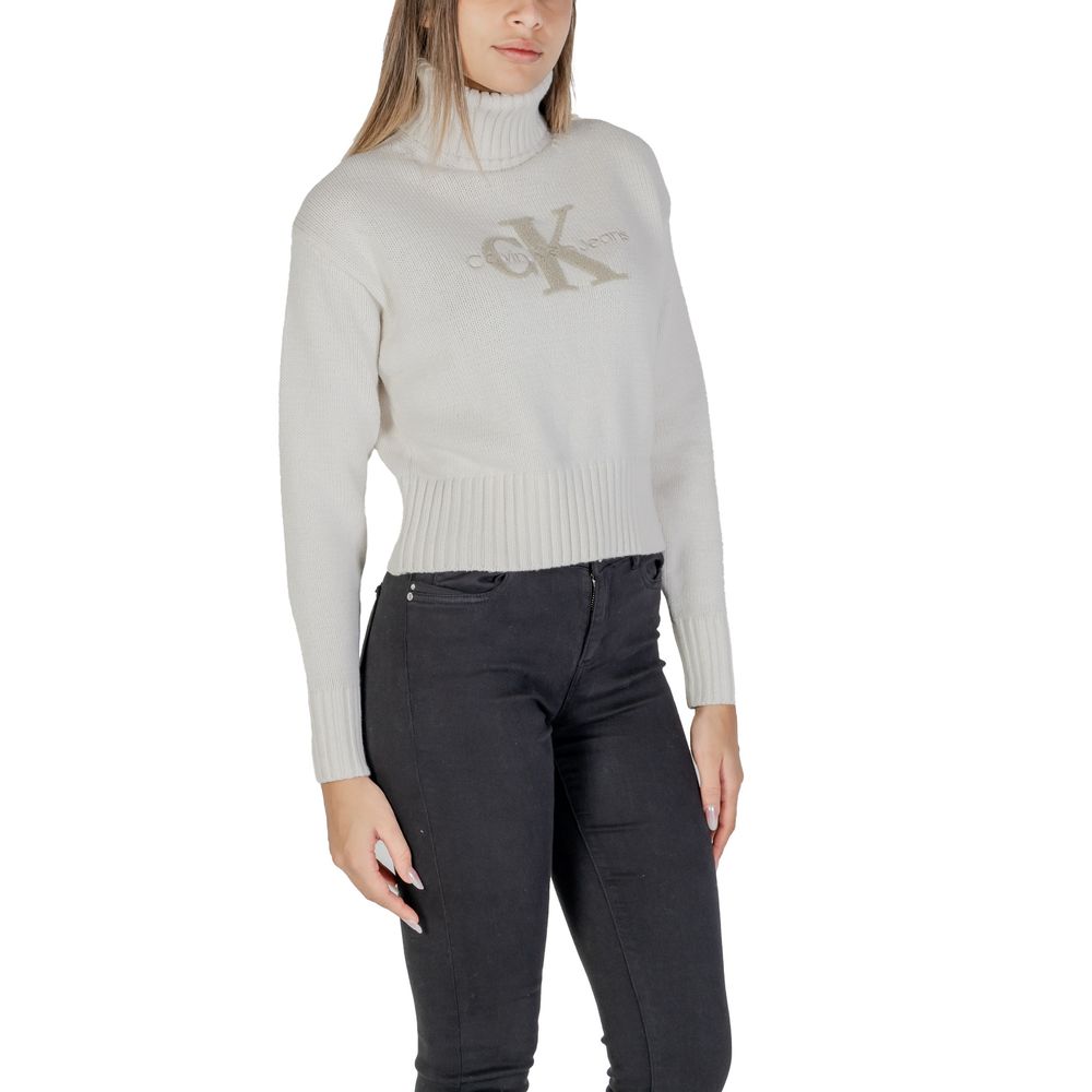 Maglione in cotone color crema Calvin Klein Jeans