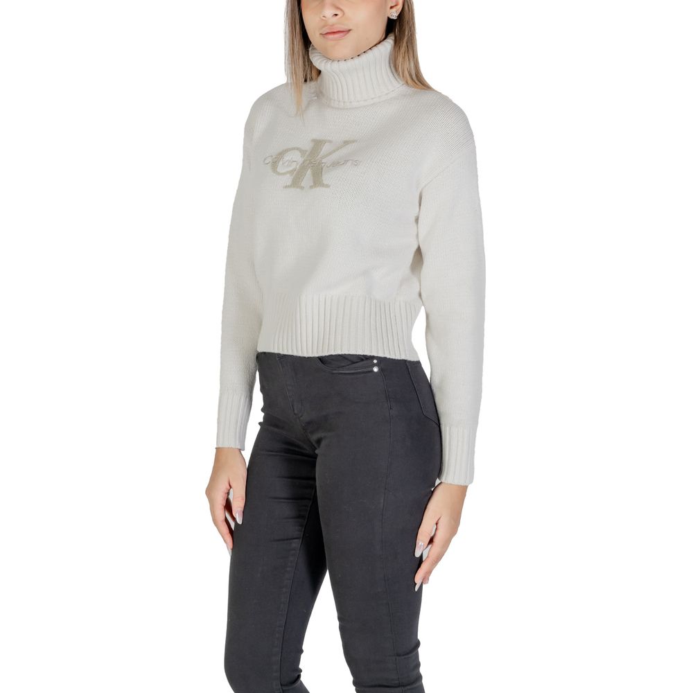 Maglione in cotone color crema Calvin Klein Jeans