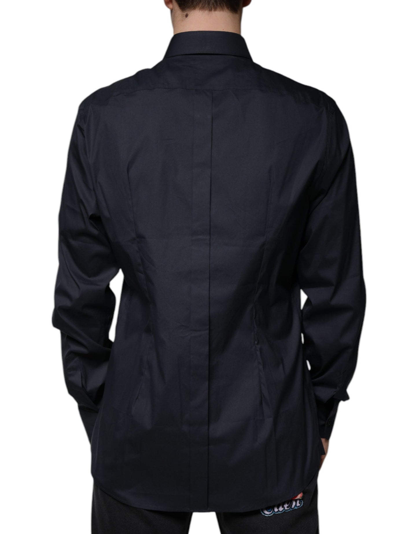 Dolce & Gabbana Camicia da abito formale in misto cotone nero ORO