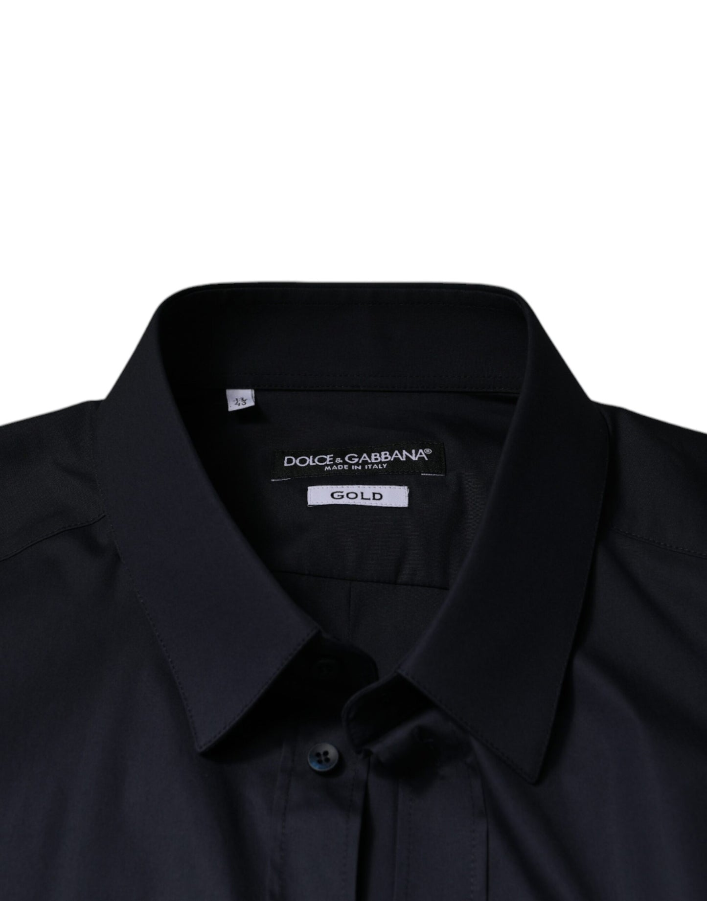 Dolce & Gabbana Camicia da abito formale in misto cotone nero ORO