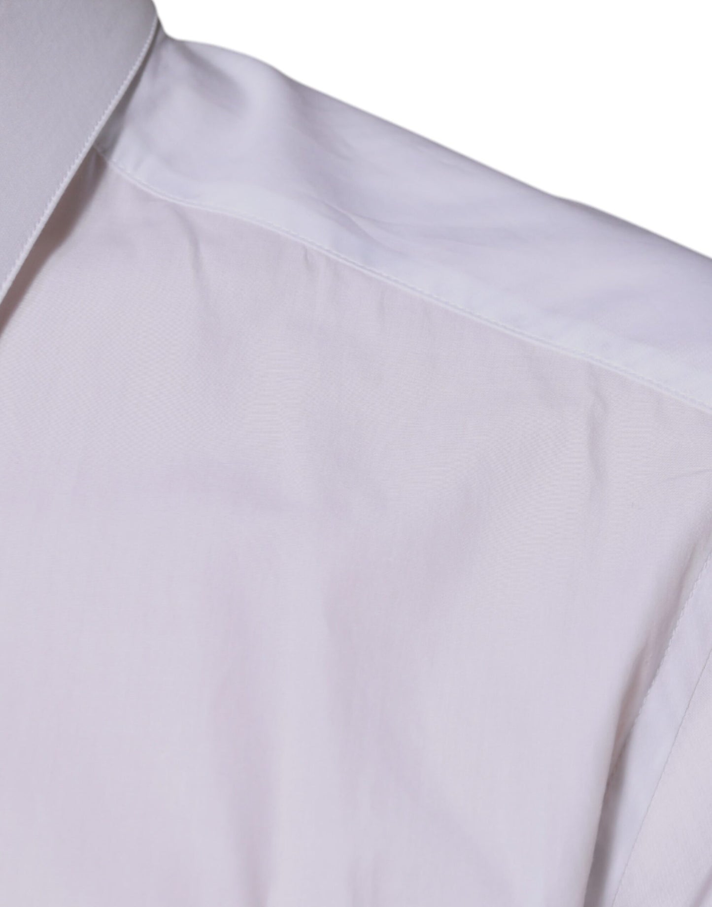 Dolce & Gabbana Camicia da uomo formale in cotone bianco con logo ORO