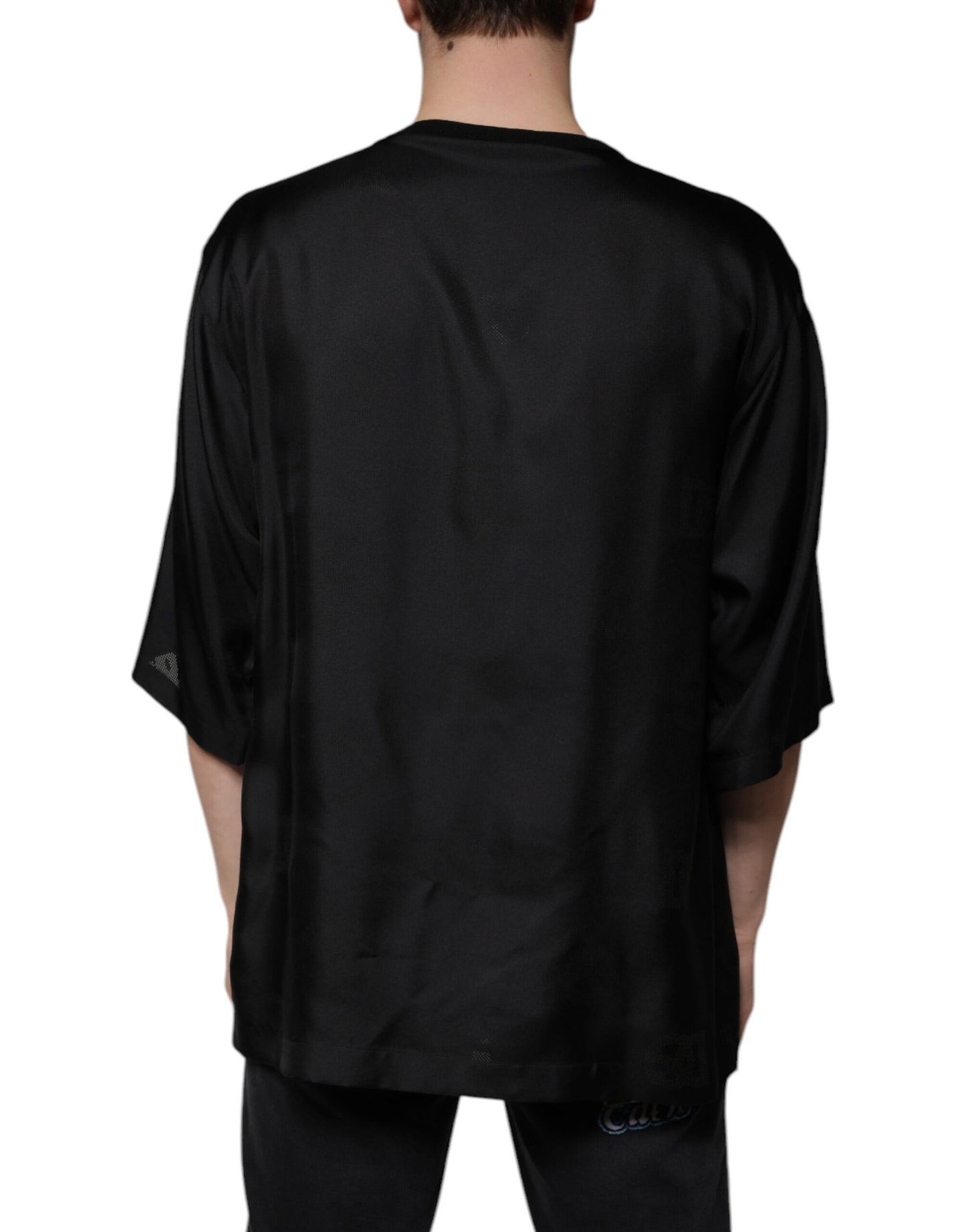 Dolce & Gabbana T-shirt a maniche corte con scollo quadrato in cotone nero