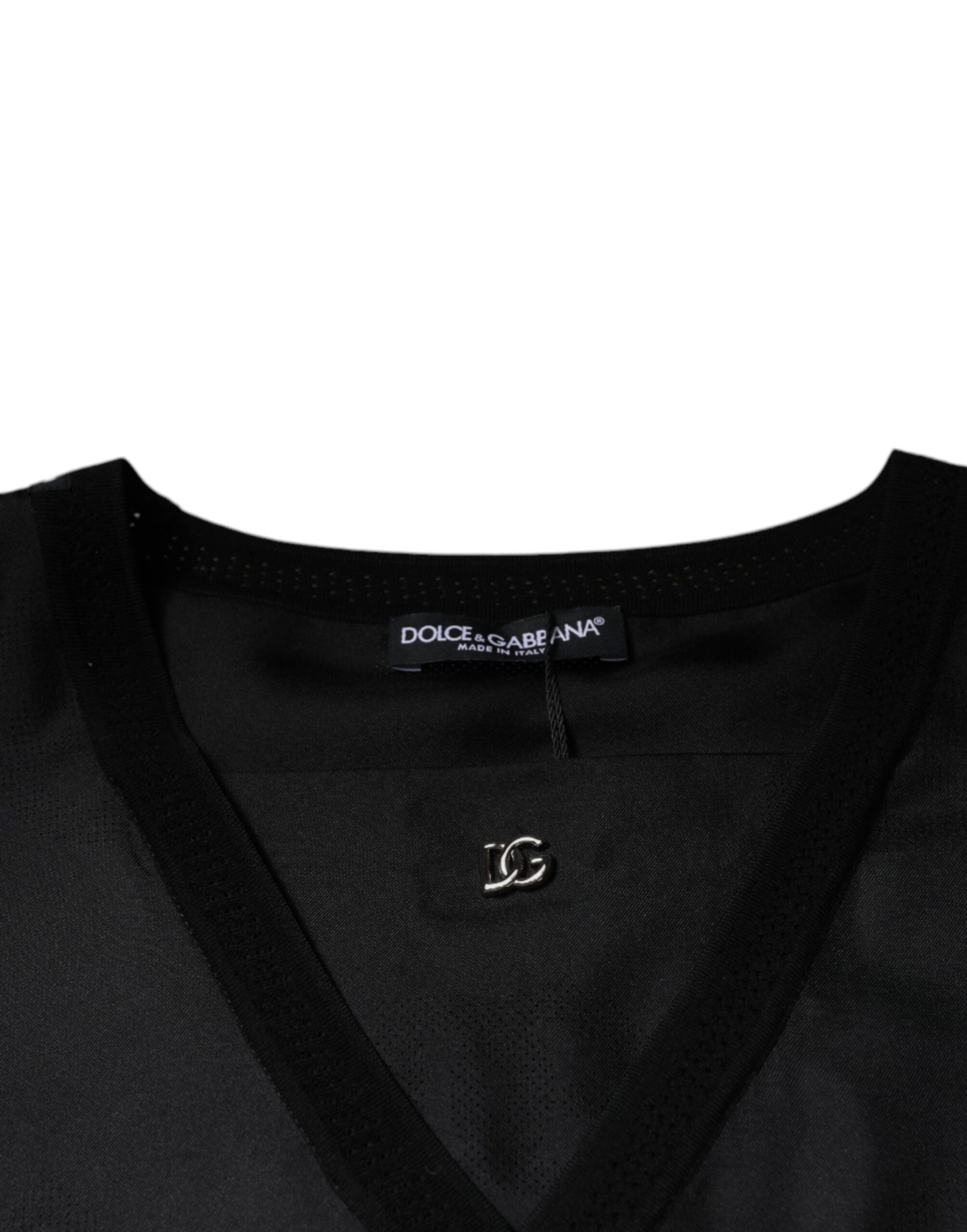 Dolce & Gabbana T-shirt a maniche corte con scollo quadrato in cotone nero