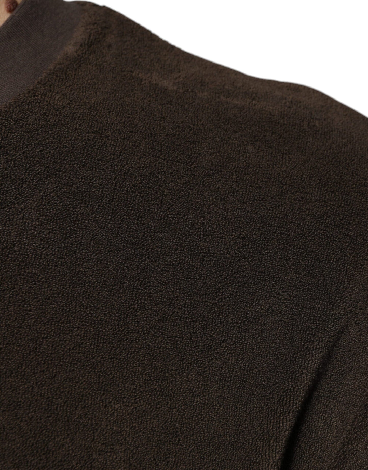 Dolce & Gabbana T-shirt girocollo in cotone marrone a maniche corte