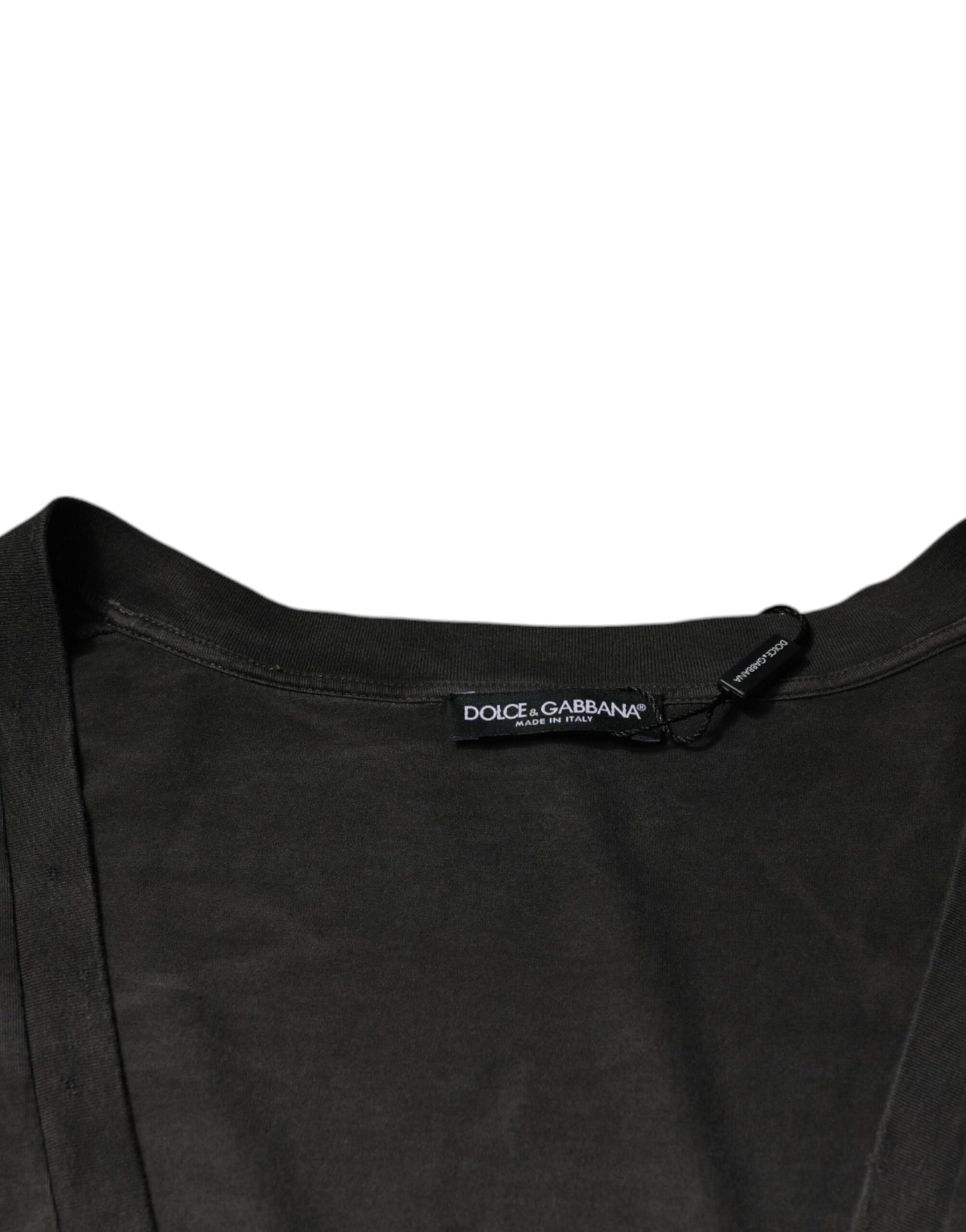 Dolce & Gabbana T-shirt girocollo in cotone nero a maniche corte