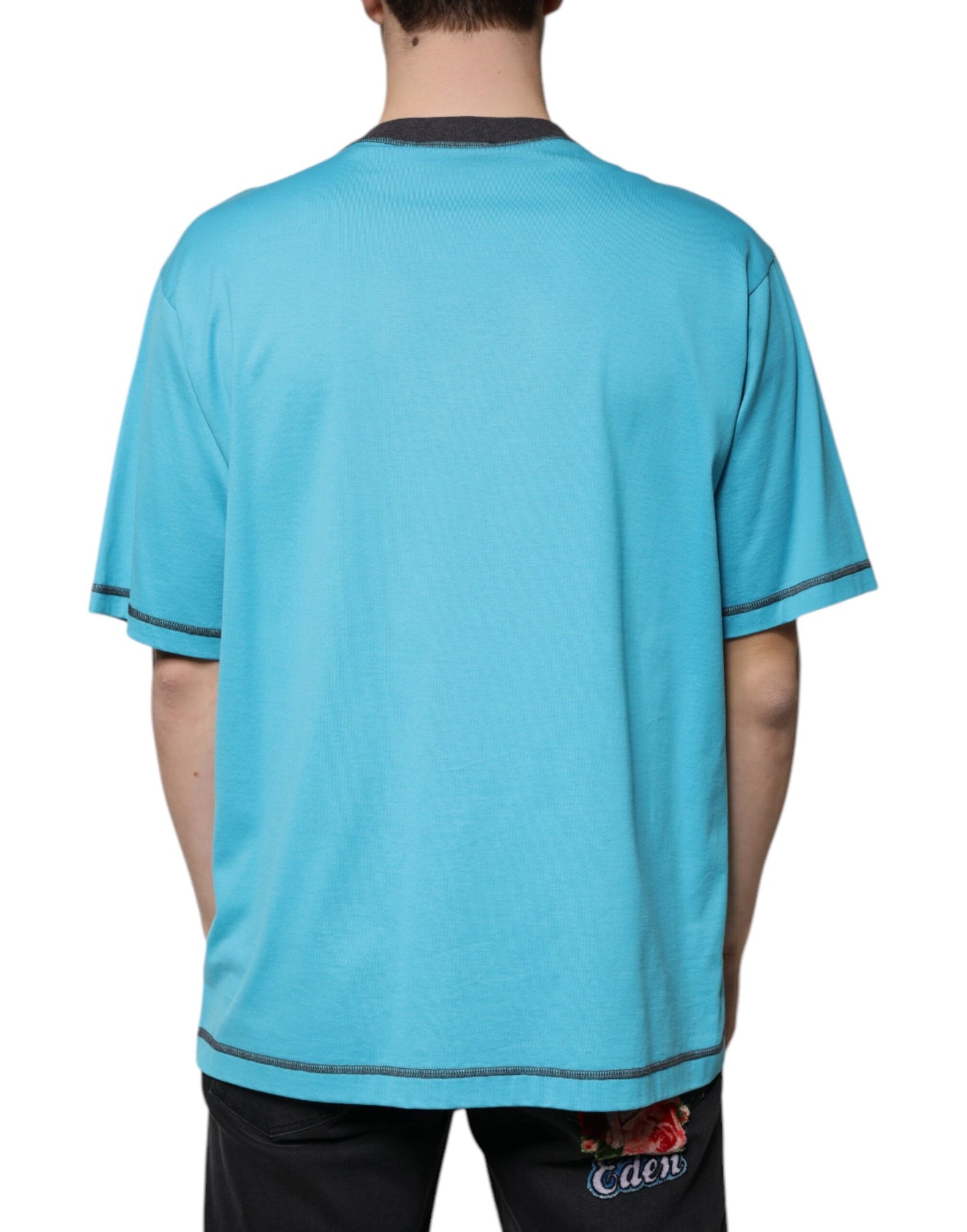 Dolce & Gabbana T-shirt girocollo a maniche corte con logo blu