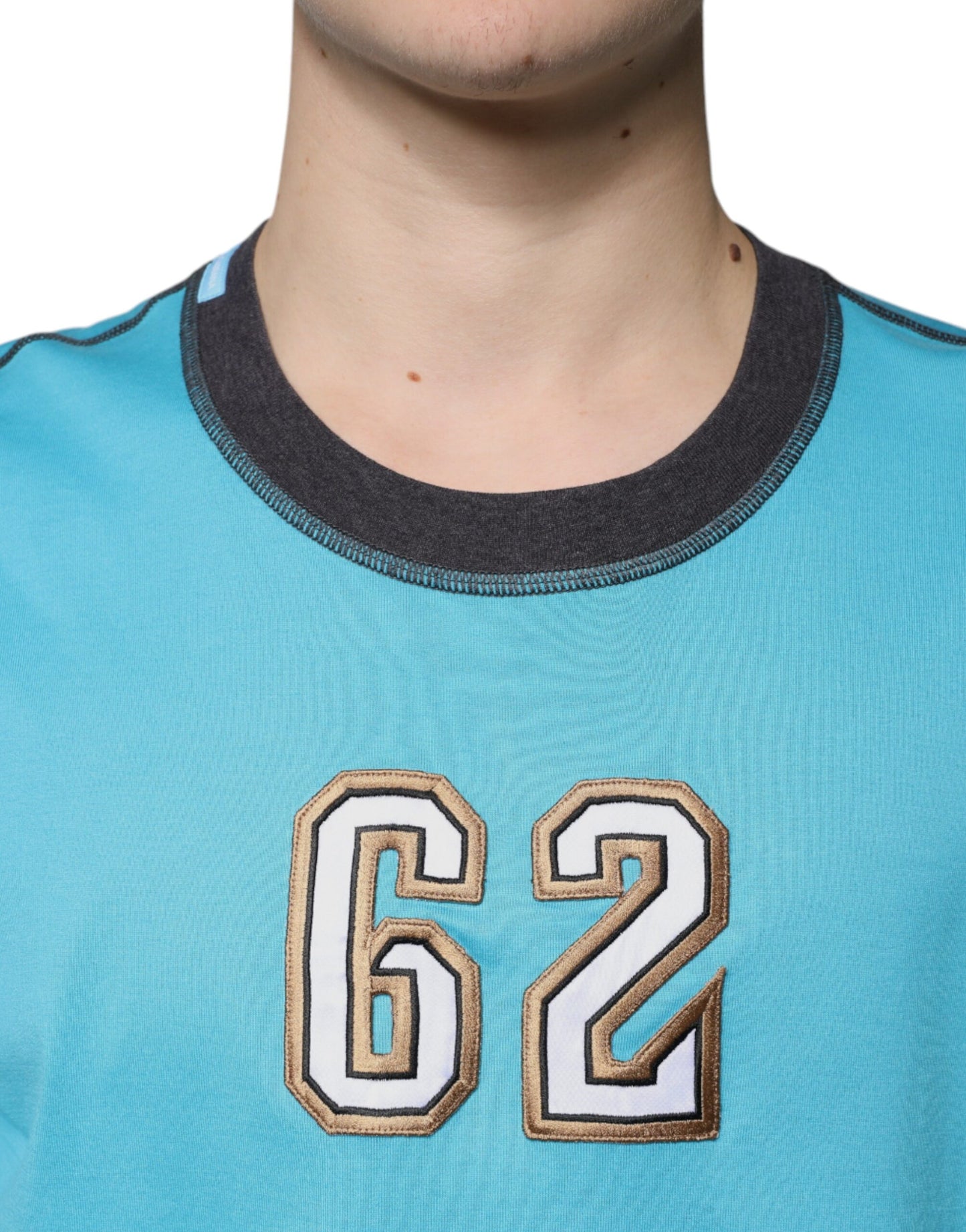 Dolce & Gabbana T-shirt girocollo a maniche corte con logo blu