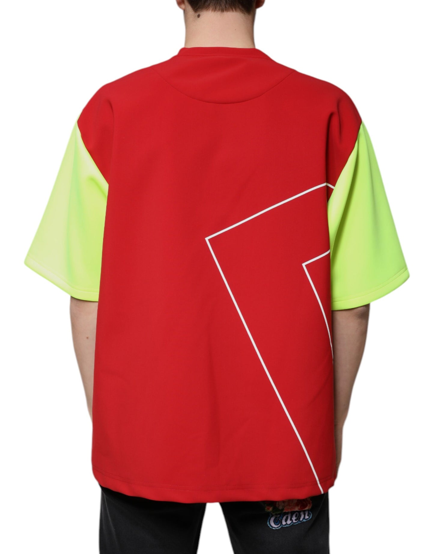 Dolce & Gabbana T-shirt girocollo da uomo in cotone con logo multicolore