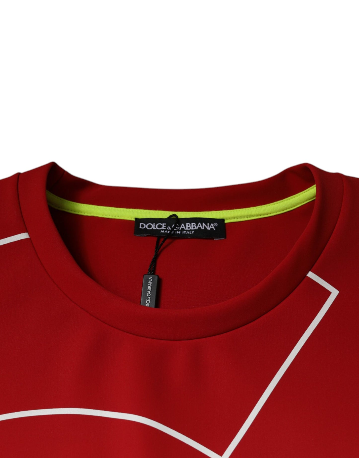 Dolce & Gabbana T-shirt girocollo da uomo in cotone con logo multicolore