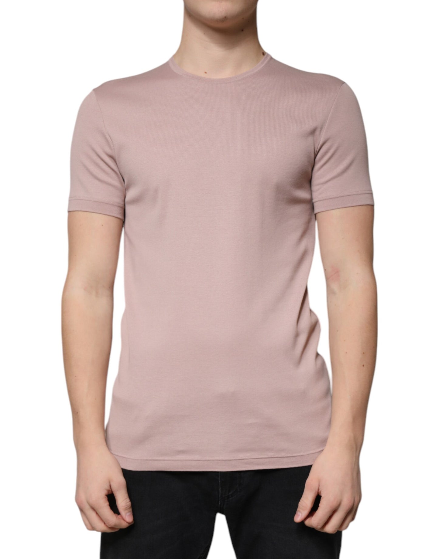 Dolce & Gabbana T-shirt girocollo a maniche corte in cotone marrone