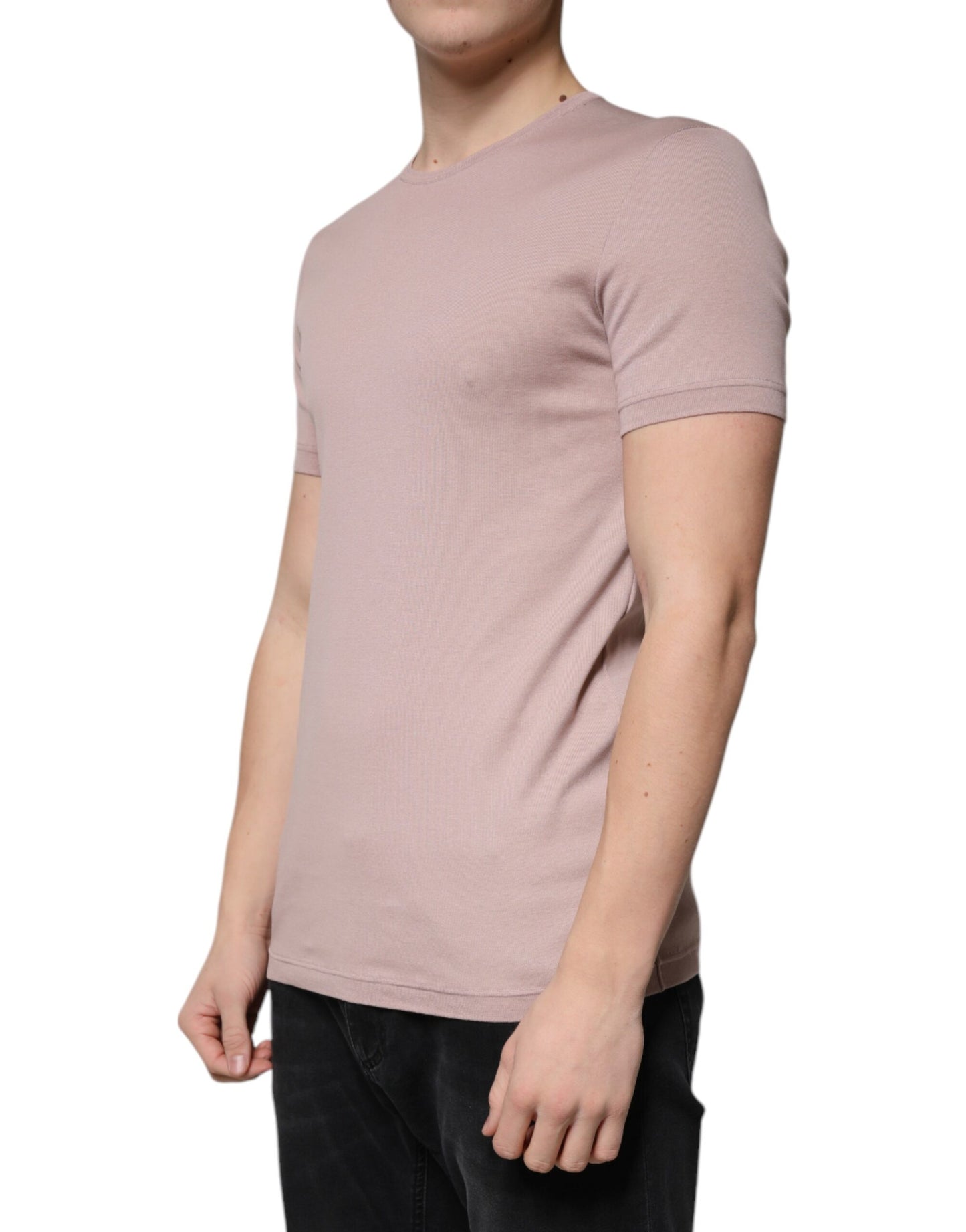 Dolce & Gabbana T-shirt girocollo a maniche corte in cotone marrone
