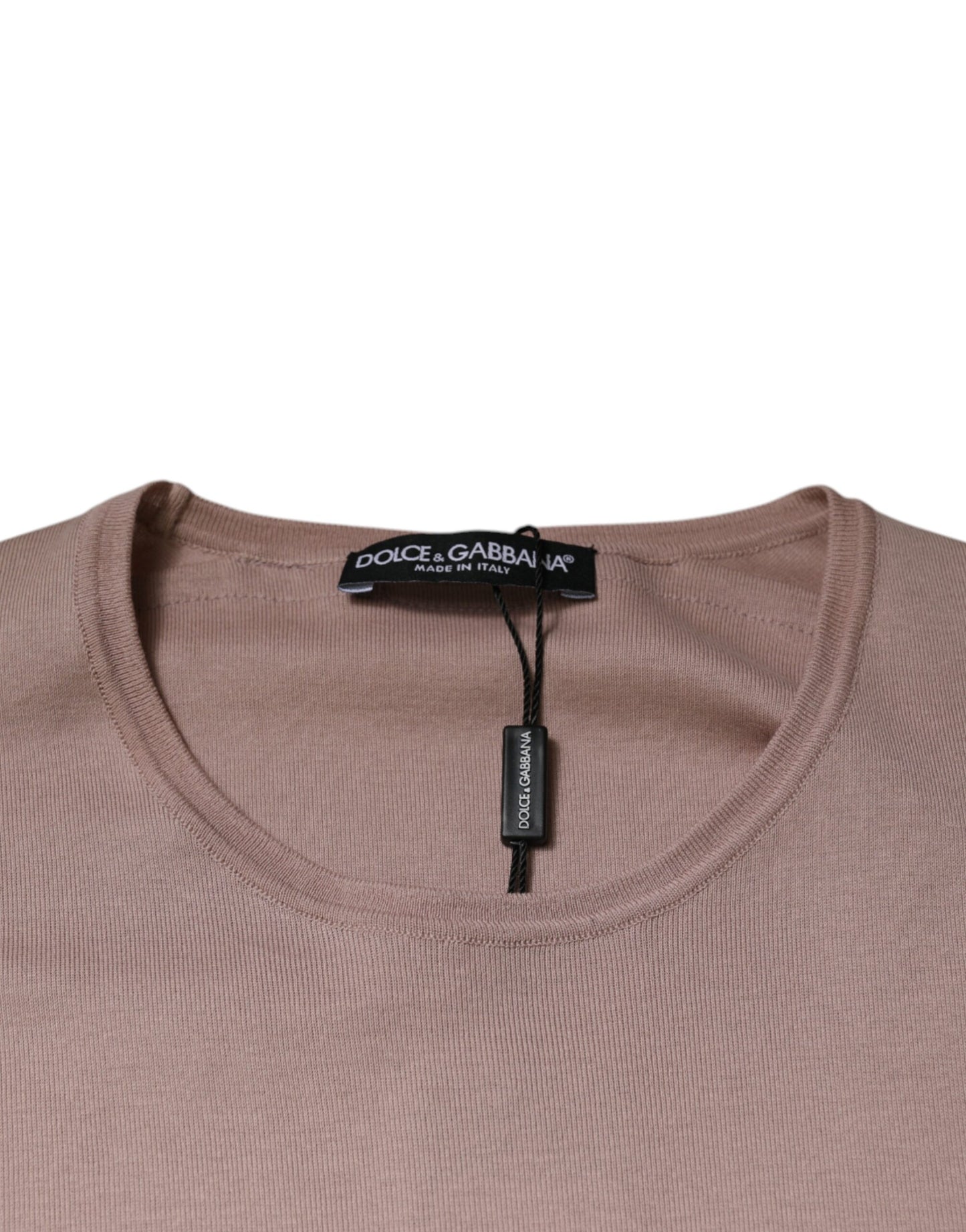Dolce & Gabbana T-shirt girocollo a maniche corte in cotone marrone