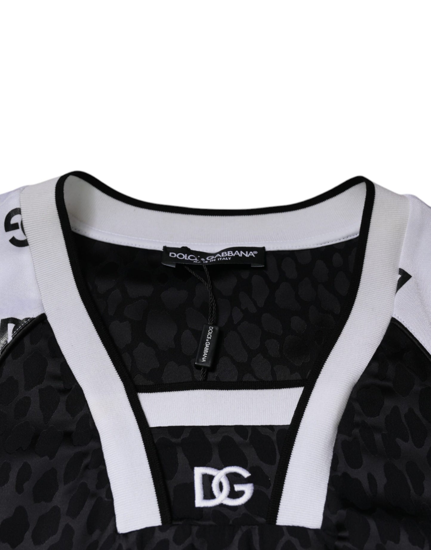 Dolce & Gabbana Nero Bianco Logo Uomo Maniche Corte T-shirt