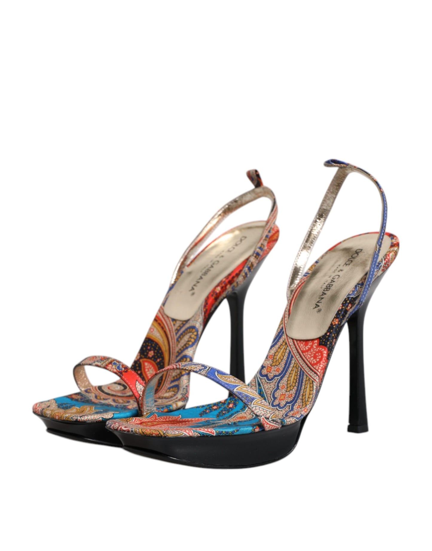 Dolce & Gabbana Sandali con Tacco Alto Floreali Multicolori Scarpe