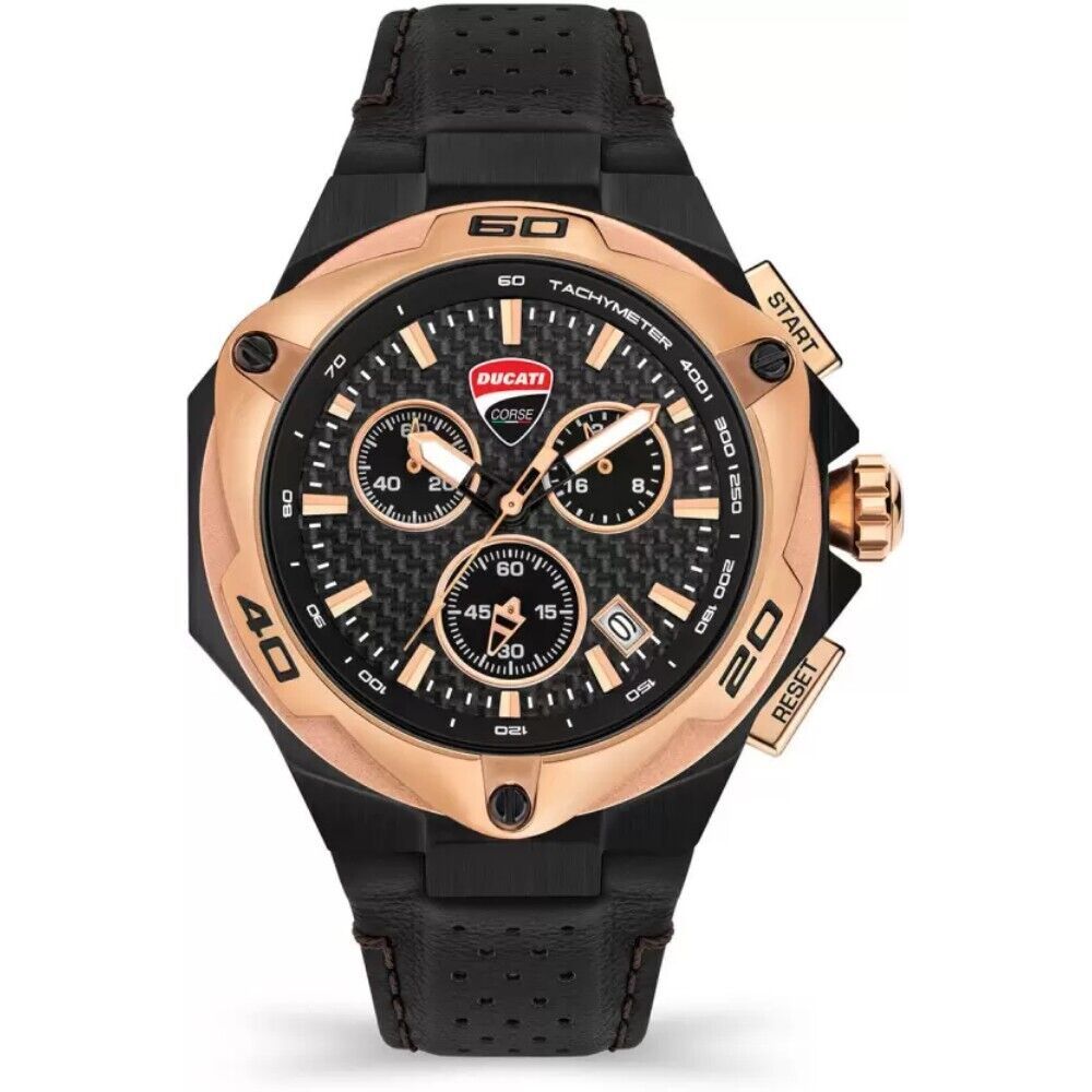 Orologio Ducati in pelle nera
