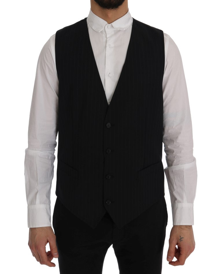 Dolce & Gabbana Gilet Elegante Gilet a Righe Blu