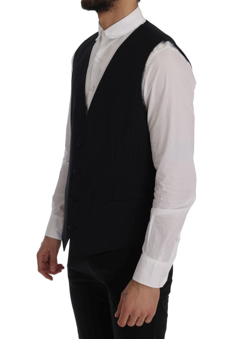 Dolce & Gabbana Gilet Elegante Gilet a Righe Blu