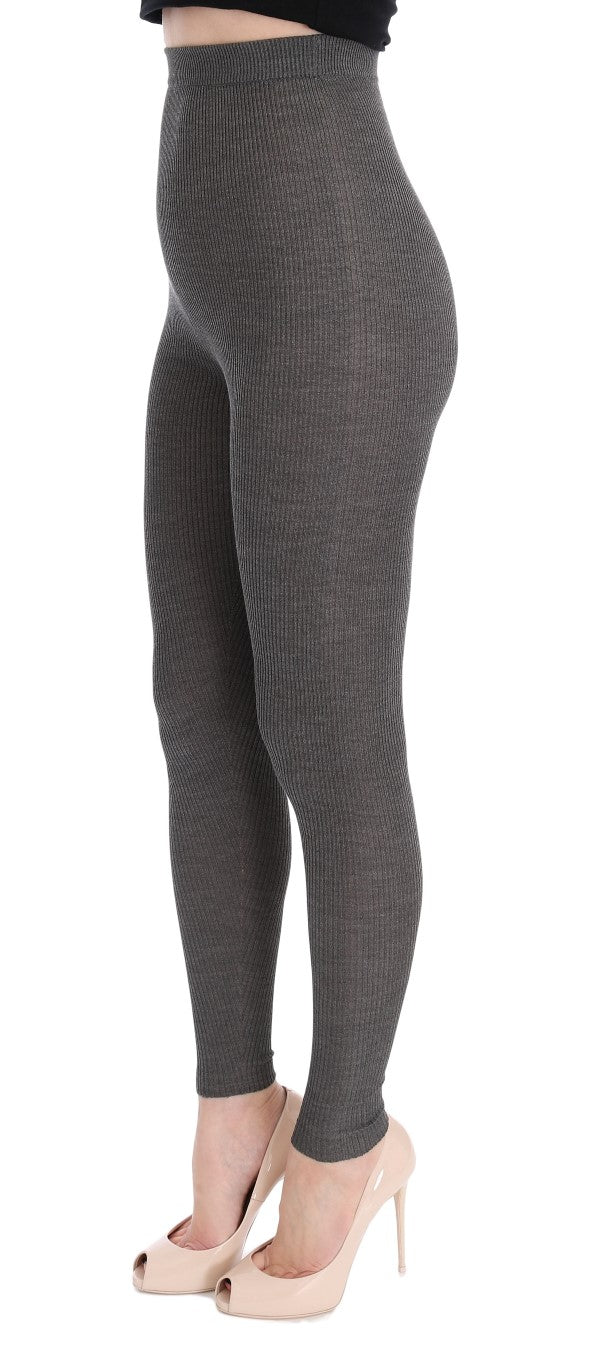 Pantaloni collant eleganti in cashmere a vita alta Dolce & Gabbana
