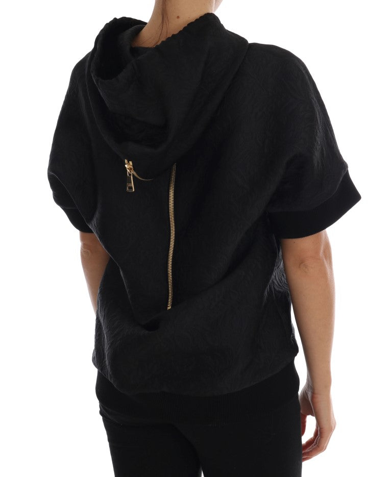 Dolce & Gabbana Maglione con cappuccio in broccato di cristalli incantati