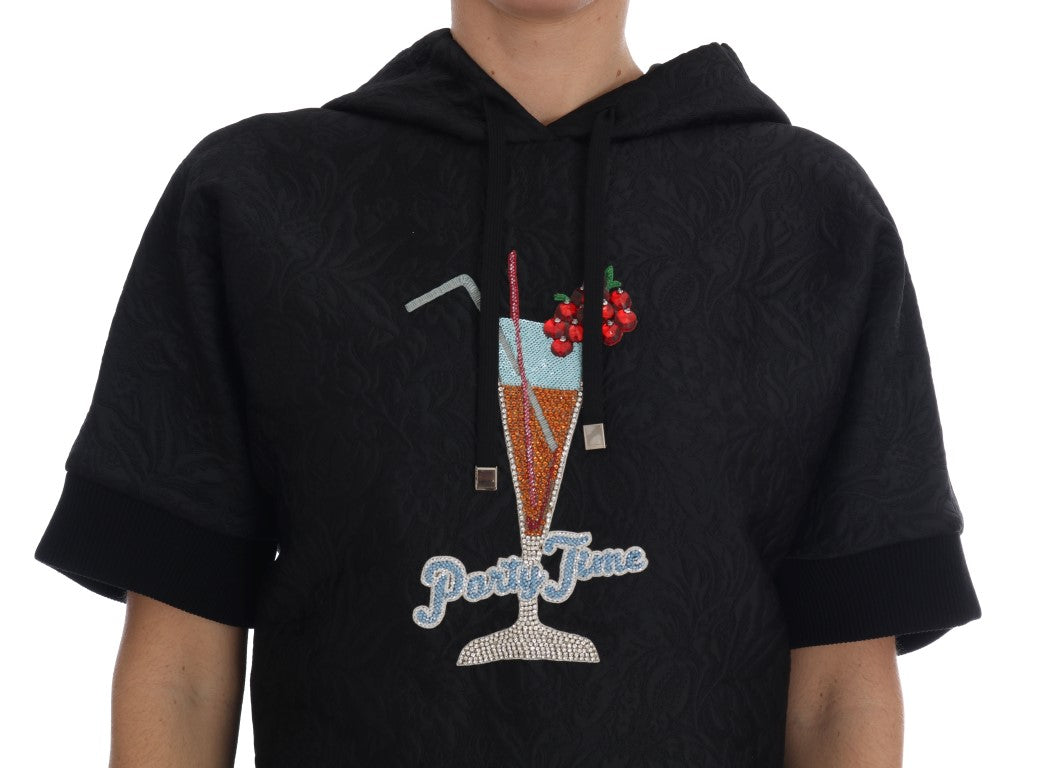 Dolce & Gabbana Maglione con cappuccio in broccato di cristalli incantati