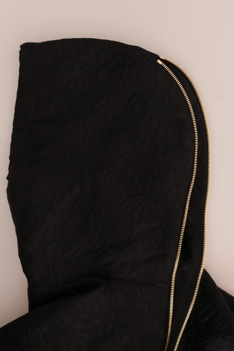 Dolce & Gabbana Maglione con cappuccio in broccato di cristalli incantati