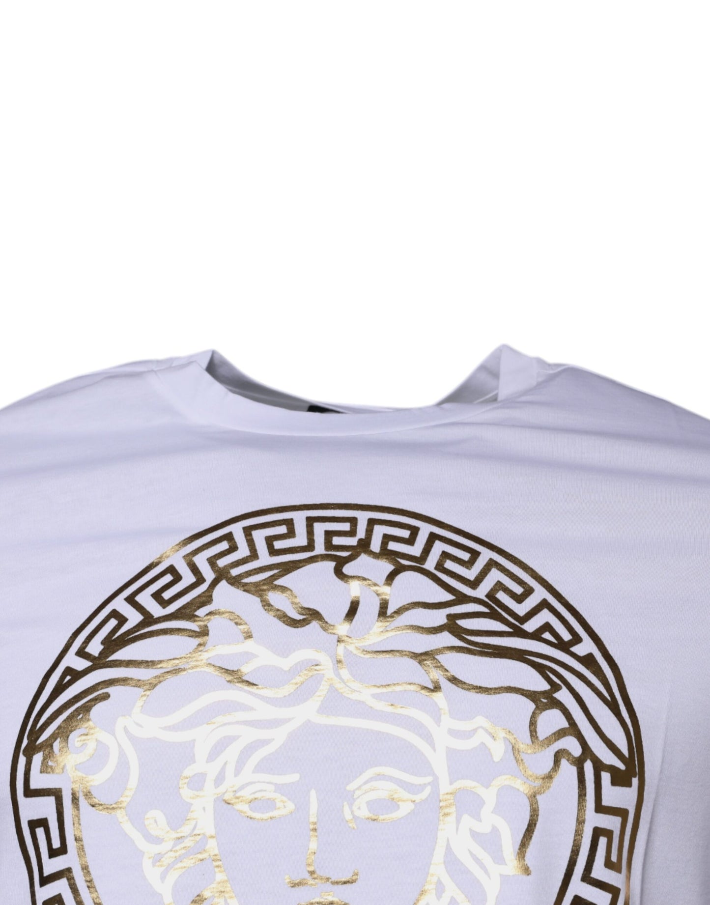 T-shirt girocollo in cotone con stampa Medusa bianca Versace