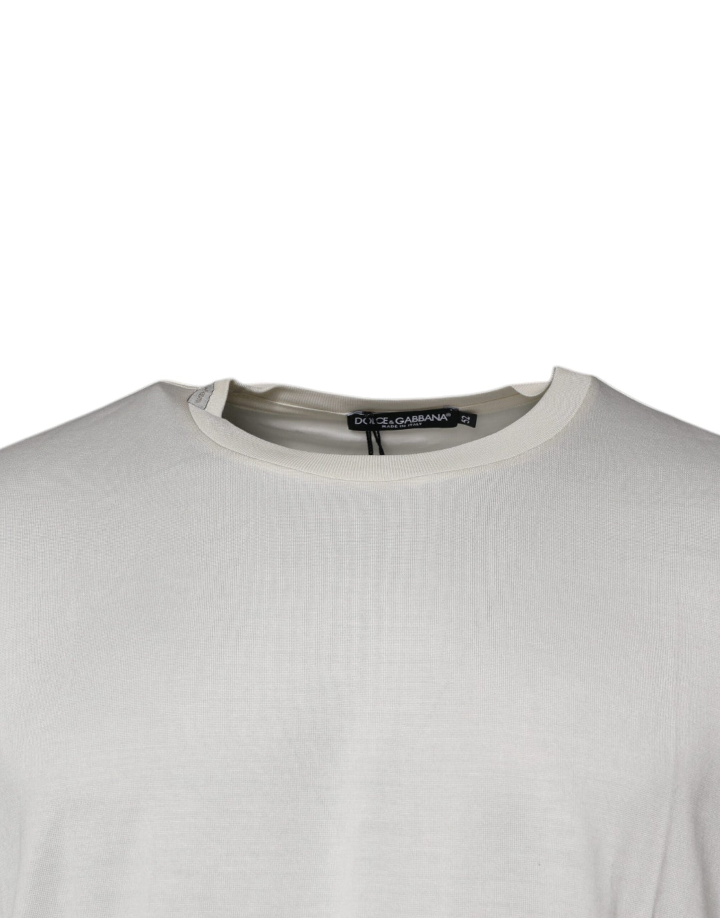 Dolce & Gabbana Off White Girocollo T-shirt a maniche corte