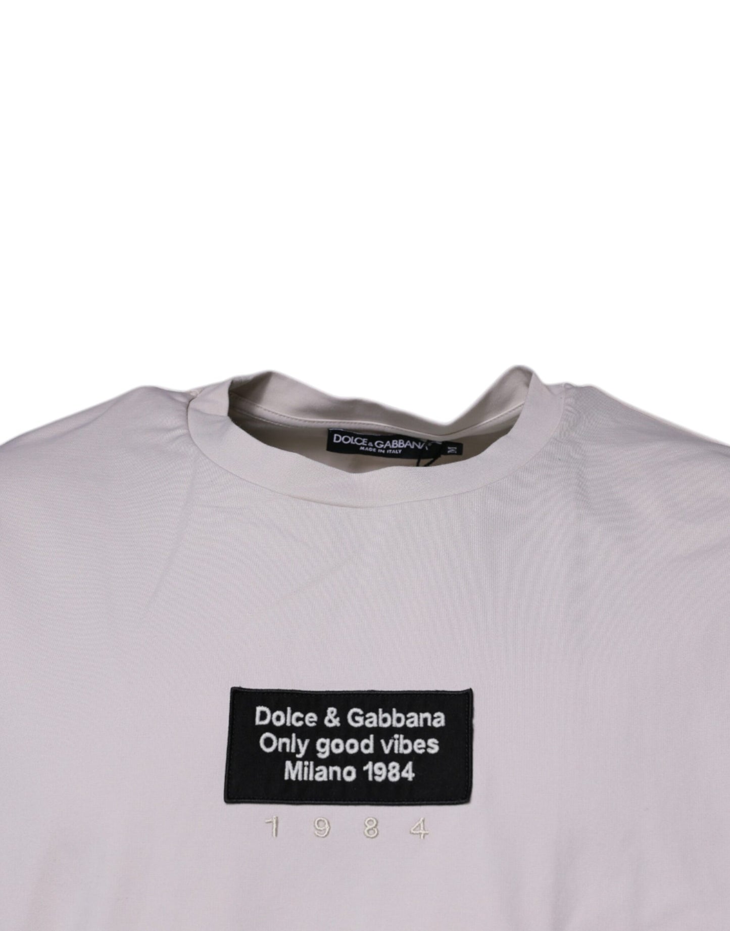 Dolce & Gabbana Beige DG Logo Girocollo Maniche Corte T-shirt