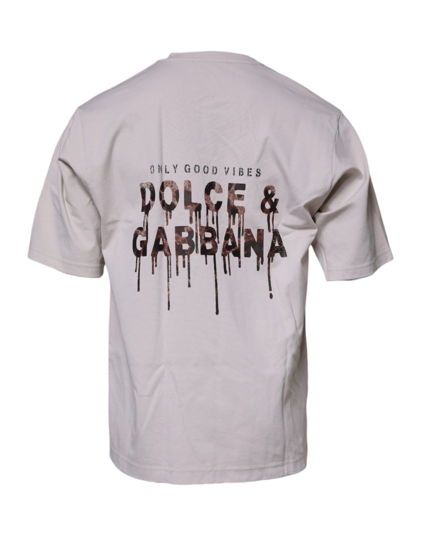 Dolce & Gabbana Beige DG Logo Girocollo Maniche Corte T-shirt