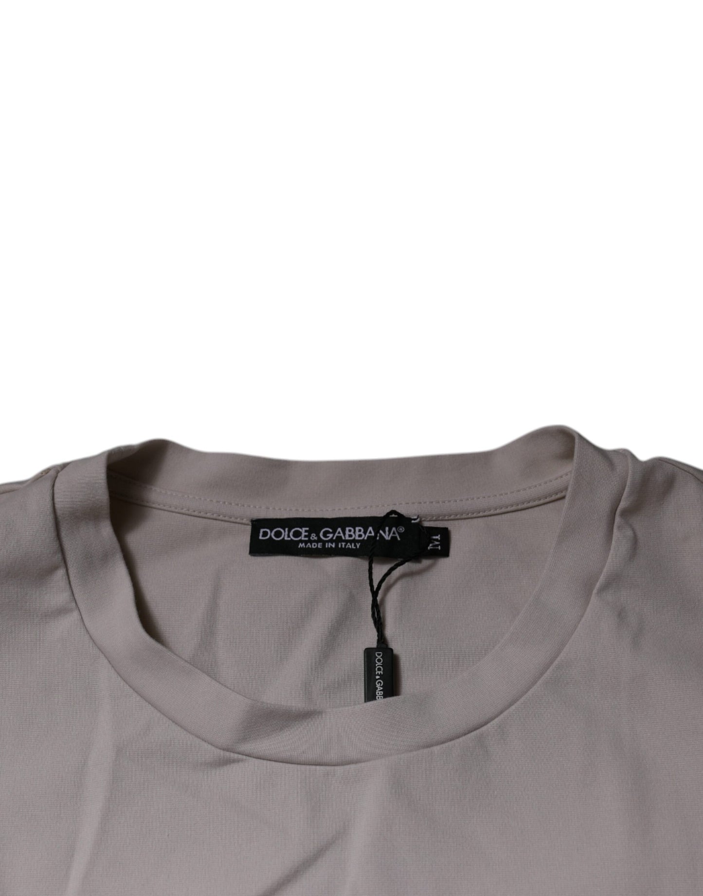 Dolce & Gabbana Beige DG Logo Girocollo Maniche Corte T-shirt