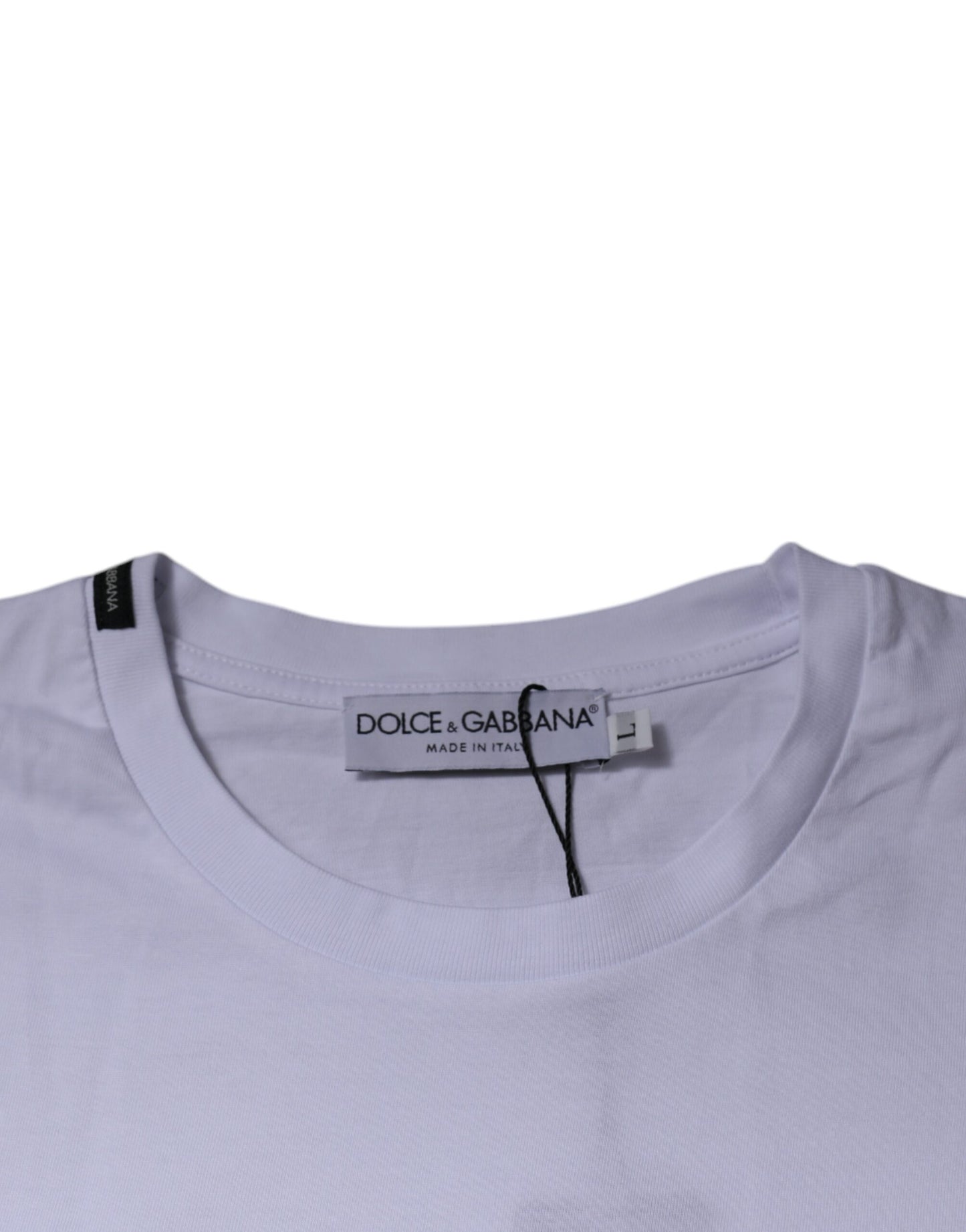 Dolce & Gabbana T-shirt girocollo in cotone leopardato bianco rosso