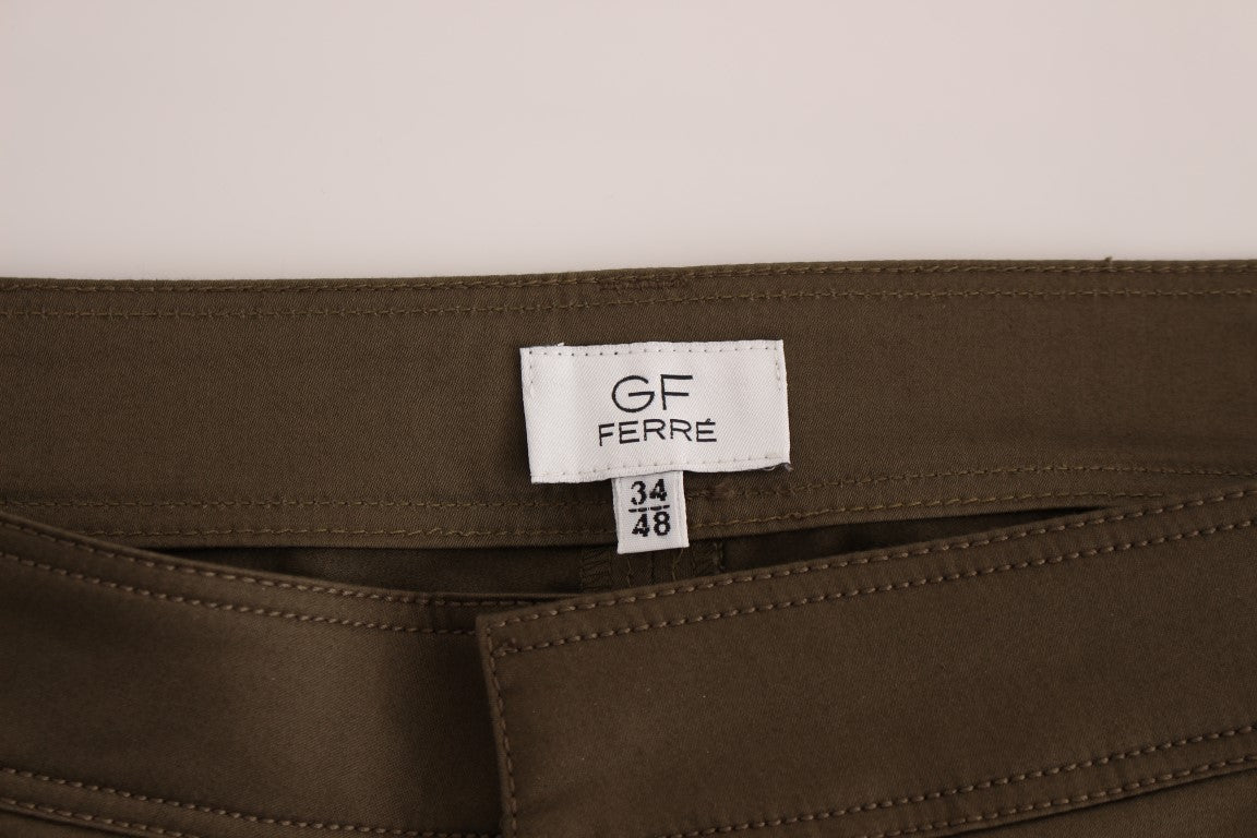 GF Ferre Элегантные зеленые удобные брюки прямого кроя