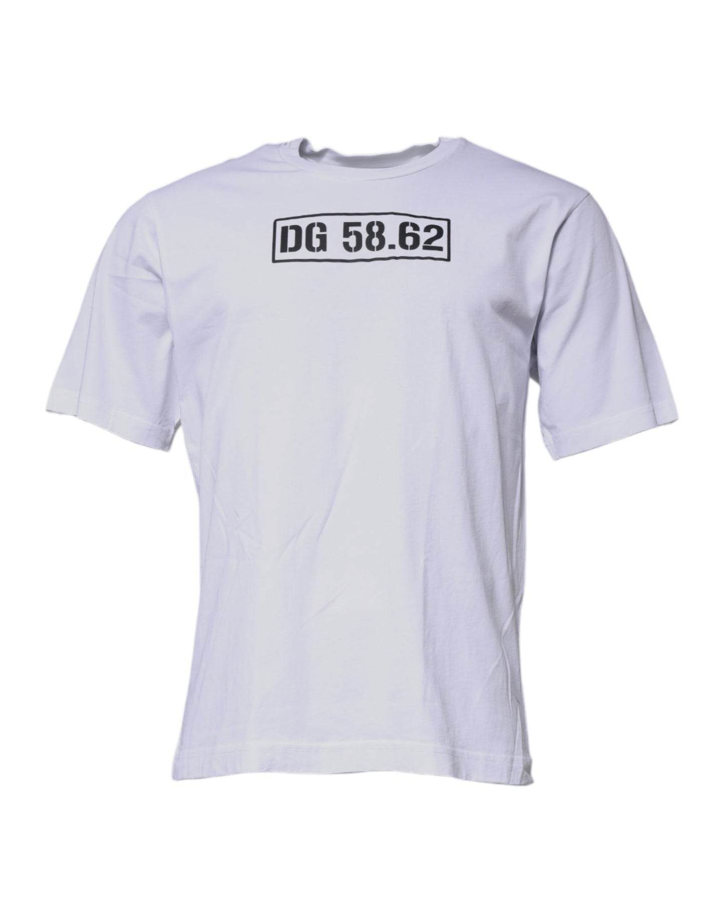 Dolce & Gabbana T-shirt girocollo in cotone con logo DG bianco