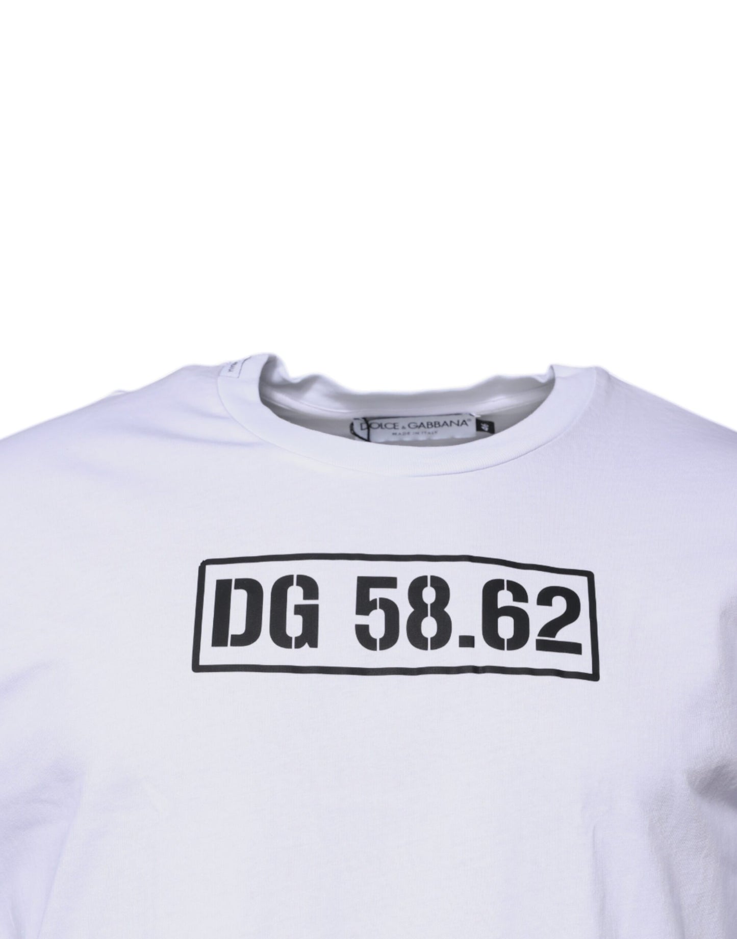 Dolce & Gabbana T-shirt girocollo in cotone con logo DG bianco