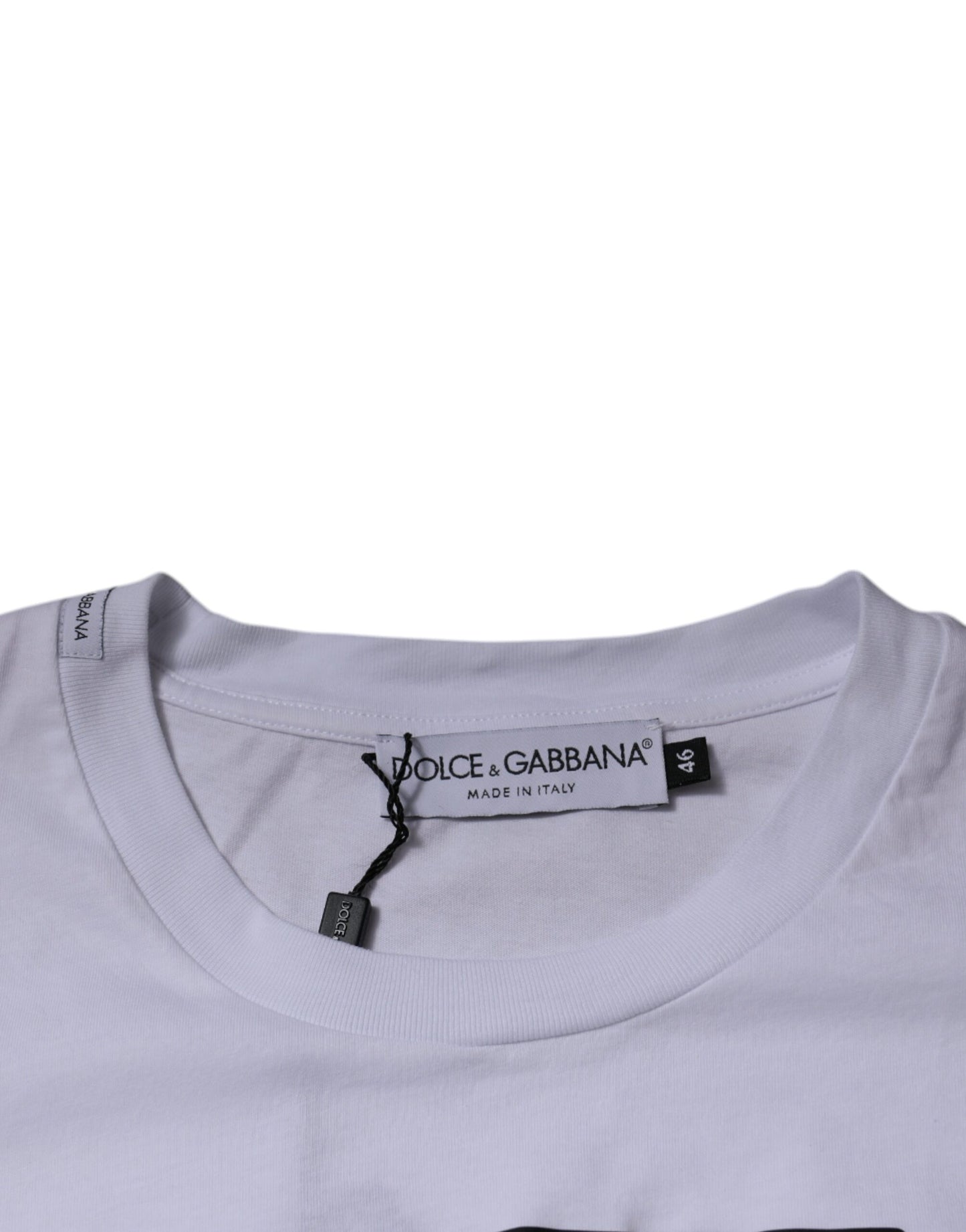 Dolce & Gabbana T-shirt girocollo in cotone con logo DG bianco