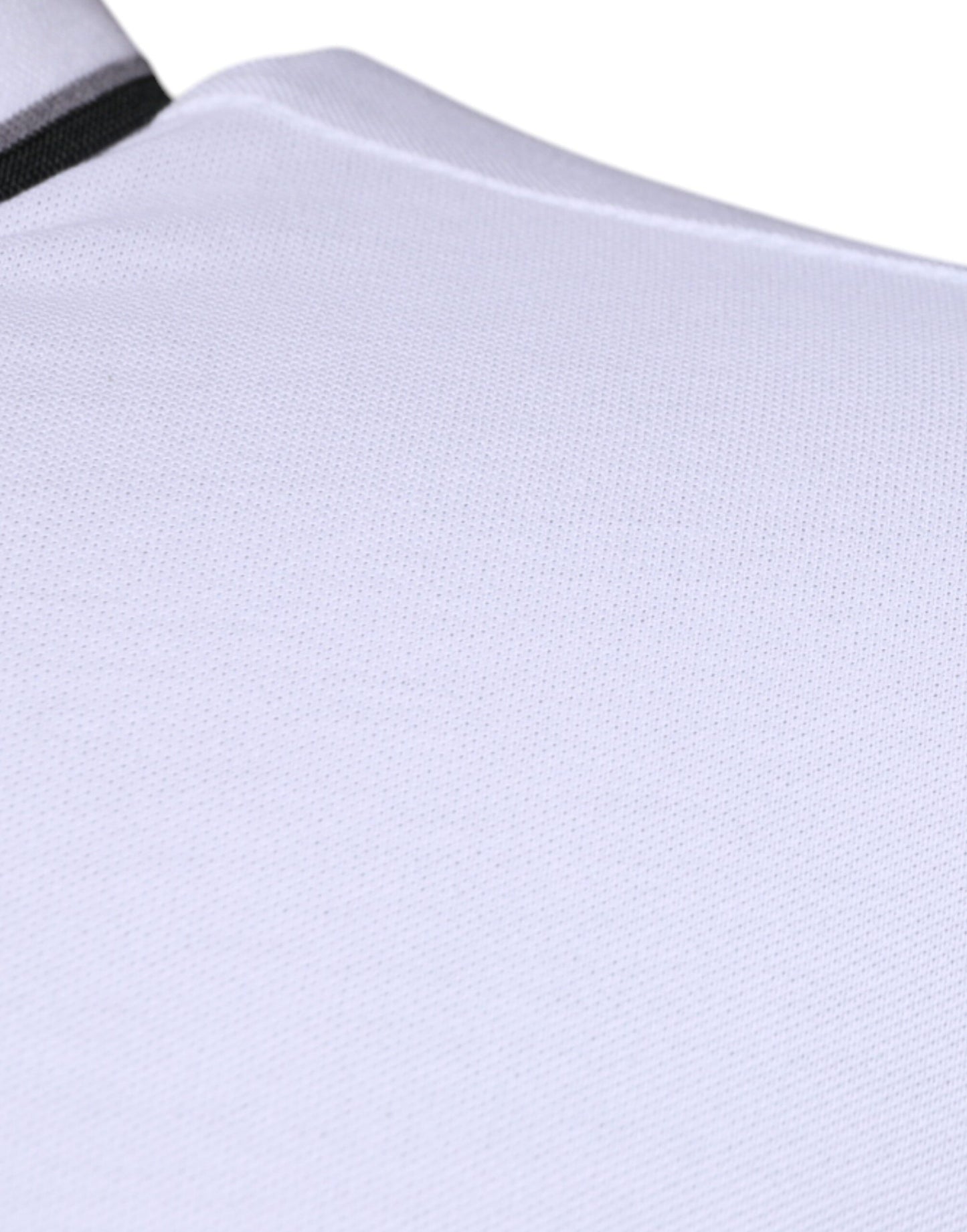 Dolce & Gabbana Polo T-shirt con colletto a corona in cotone bianco