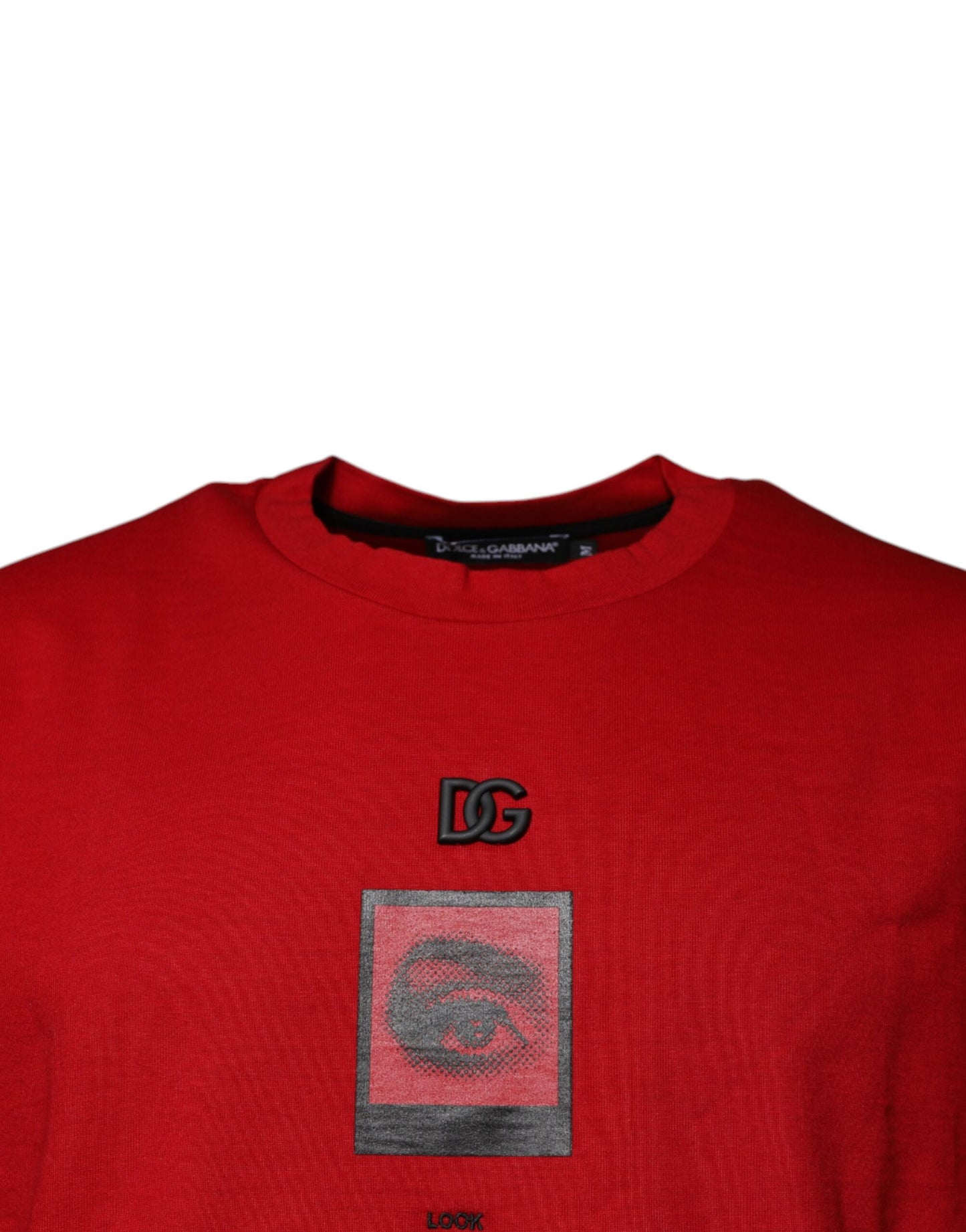 Dolce & Gabbana T-shirt girocollo in cotone DG Eye rossa