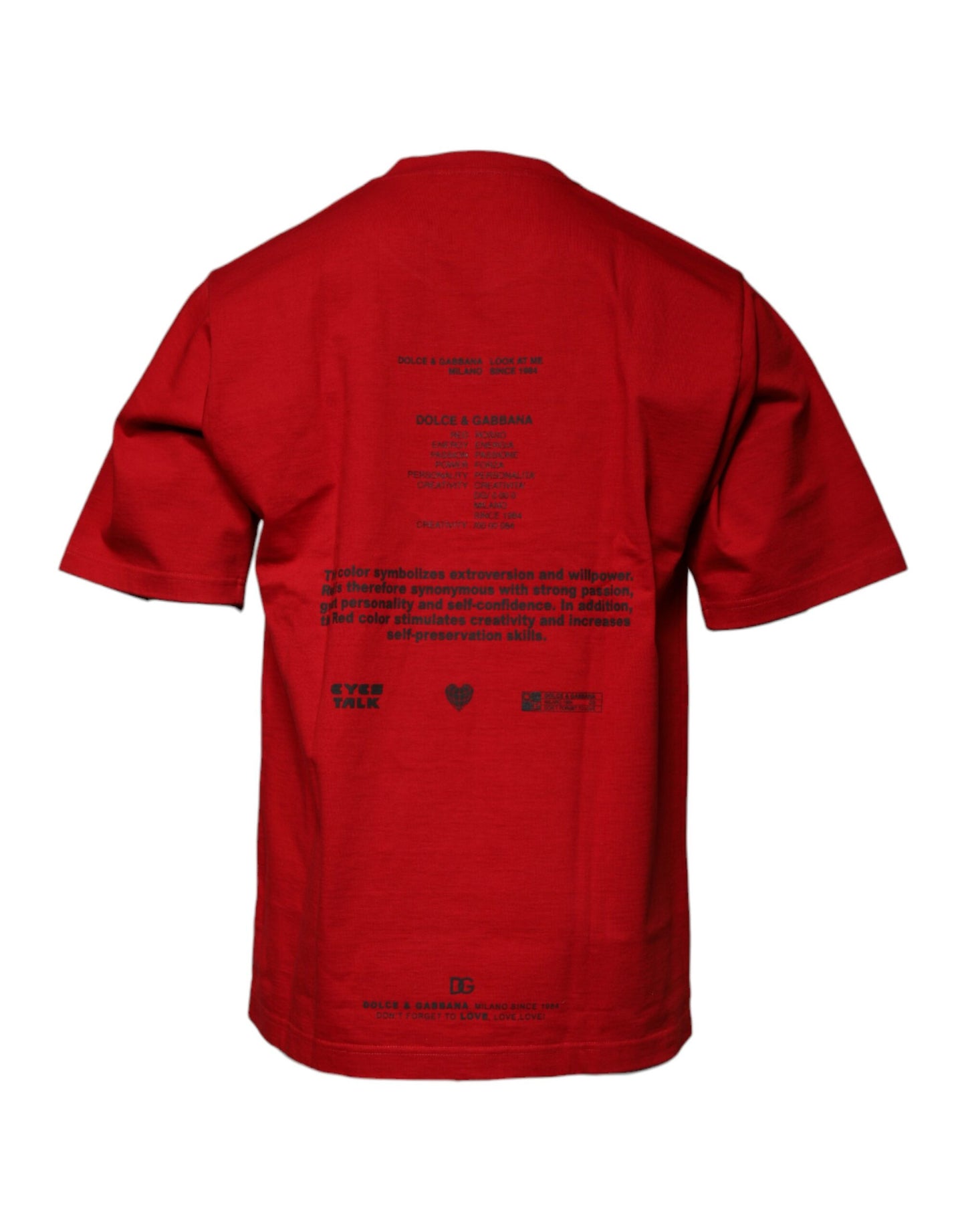 Dolce & Gabbana T-shirt girocollo in cotone DG Eye rossa