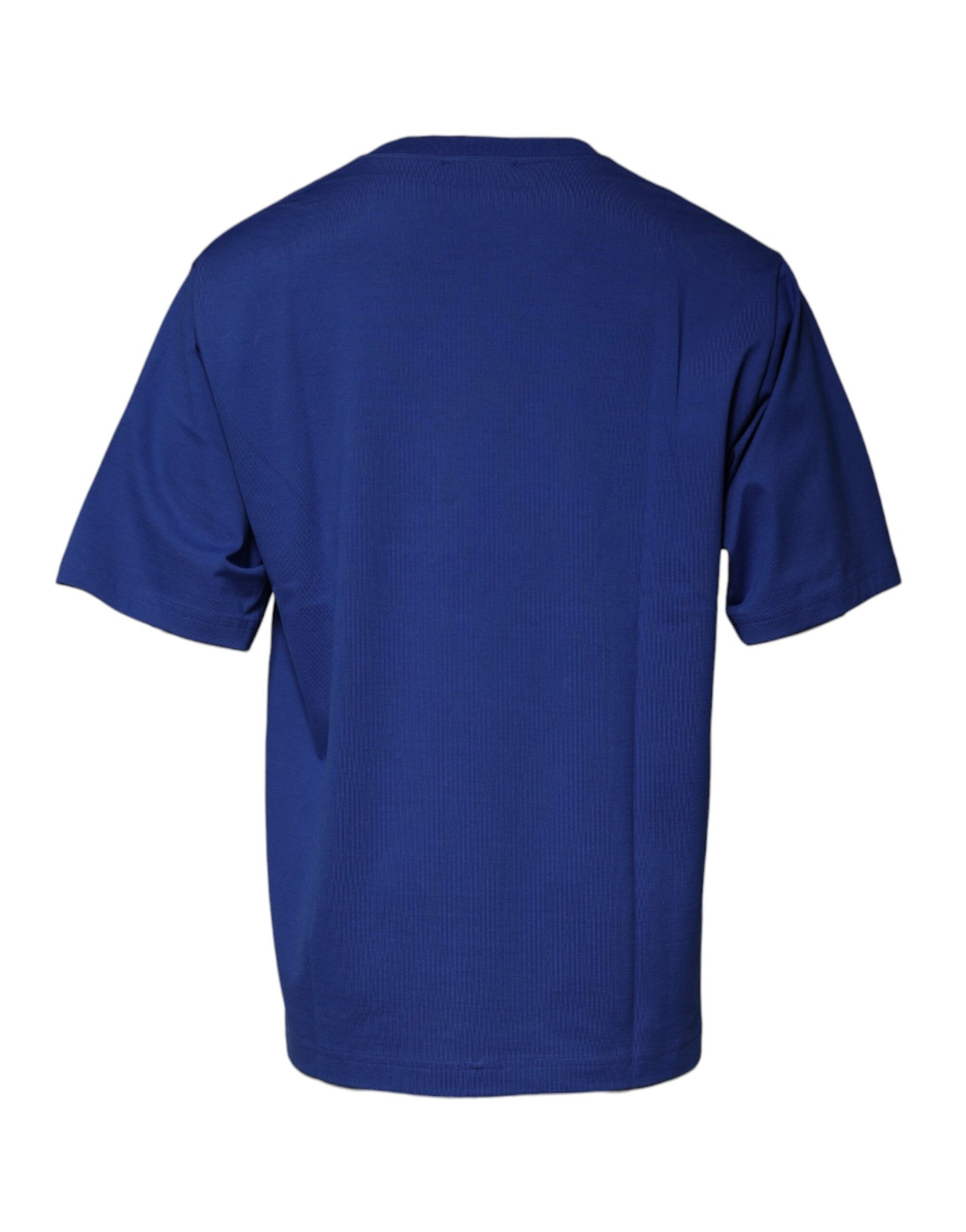Dolce & Gabbana T-shirt girocollo da uomo in cotone con stampa logo blu