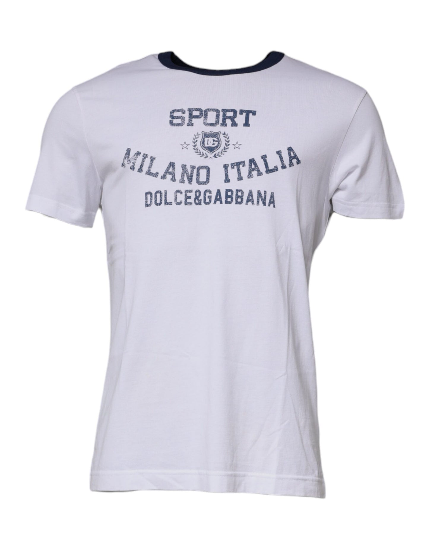 T-shirt girocollo in cotone con stampa grafica bianca Dolce & Gabbana