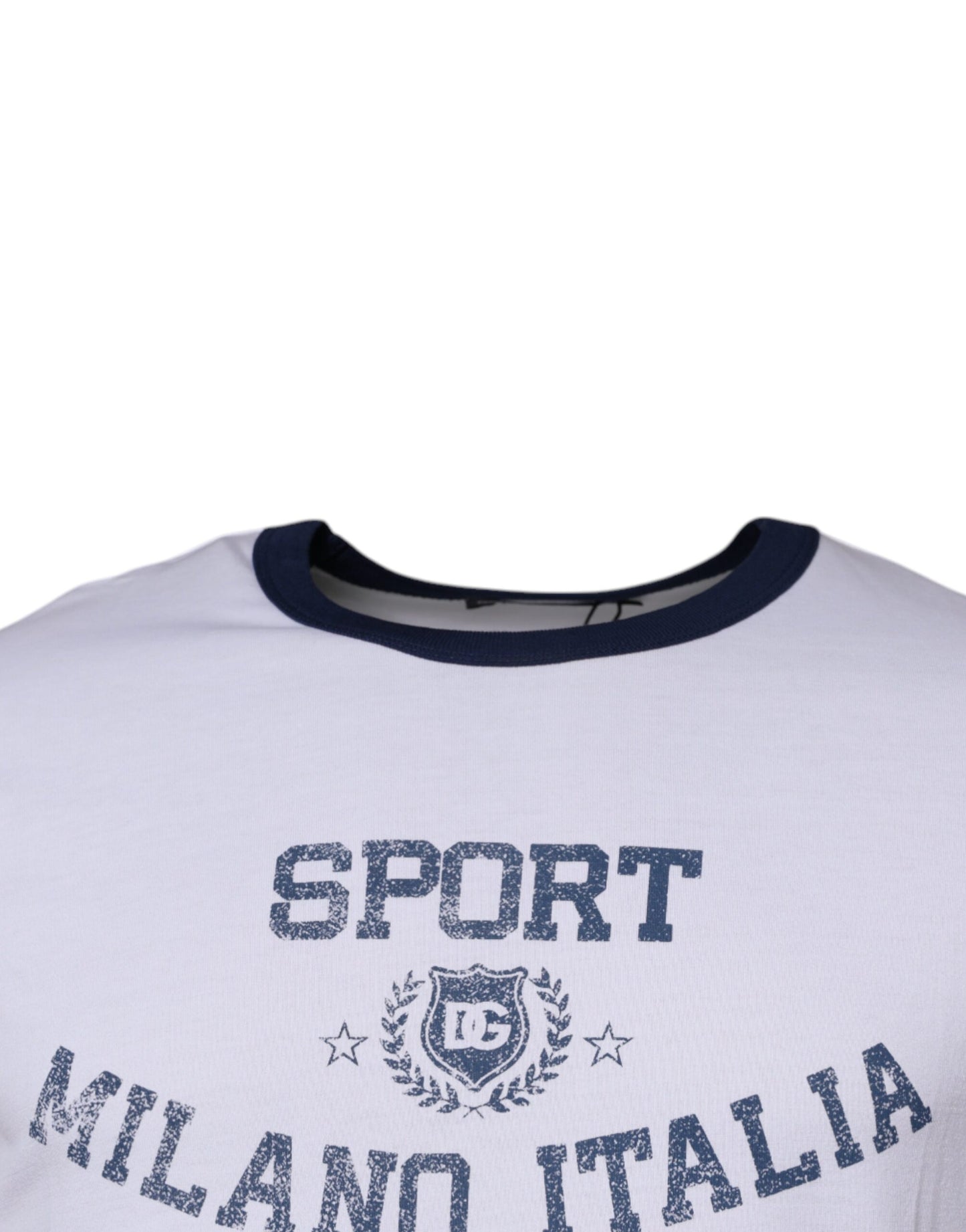 T-shirt girocollo in cotone con stampa grafica bianca Dolce & Gabbana