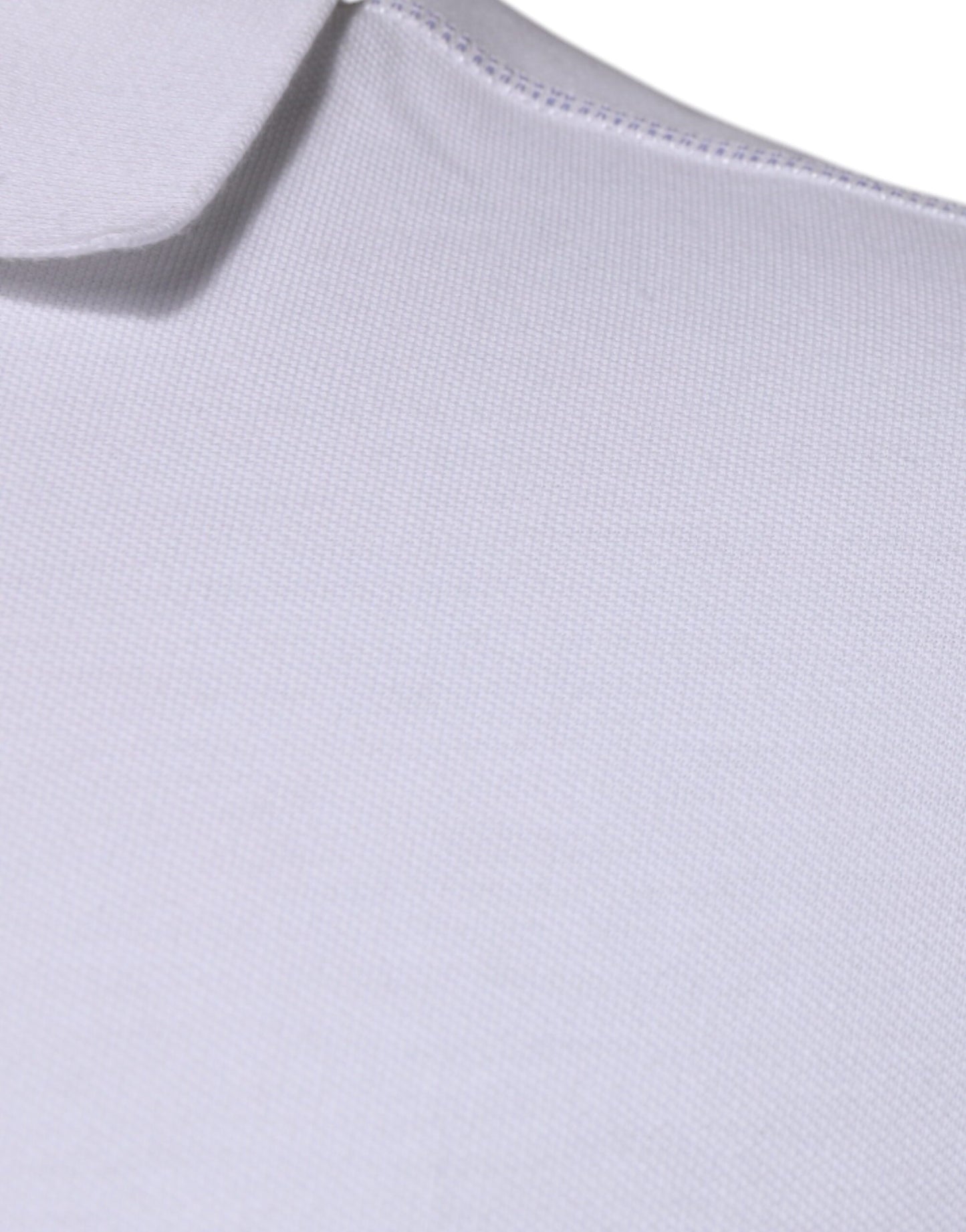 Dolce & Gabbana Polo con colletto e placca logo in cotone bianco