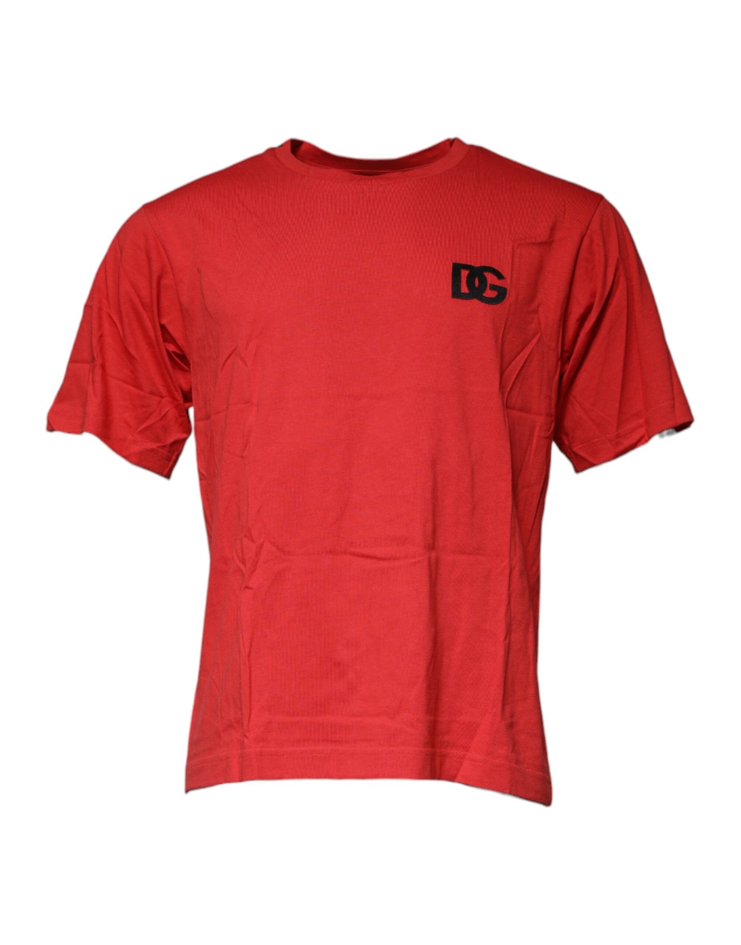 Dolce & Gabbana T-shirt girocollo in cotone con logo DG rosso