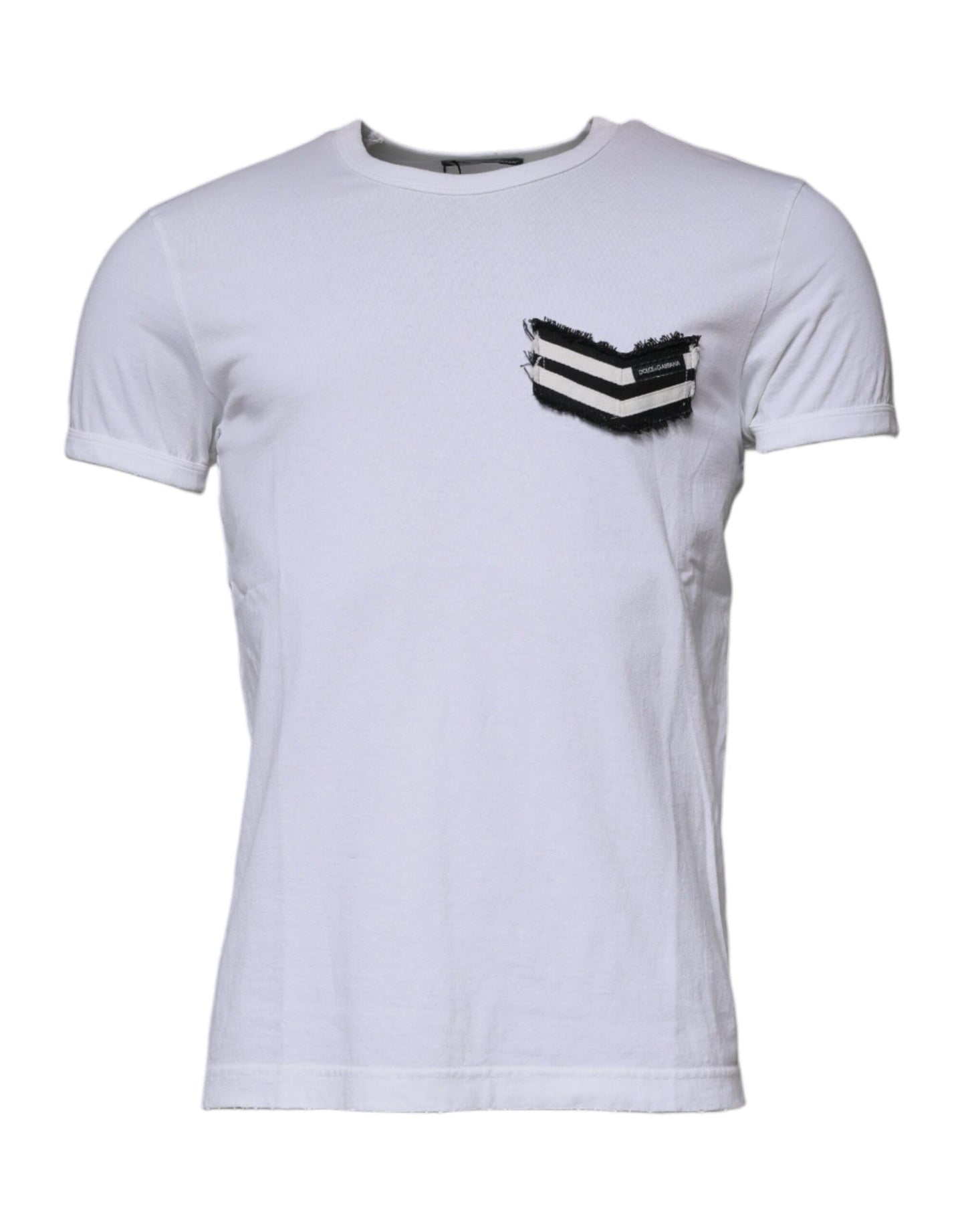 Dolce & Gabbana T-shirt girocollo a righe bianche e maniche corte
