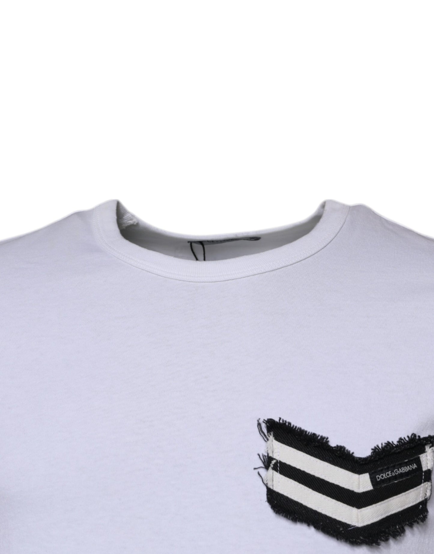 Dolce & Gabbana T-shirt girocollo a righe bianche e maniche corte