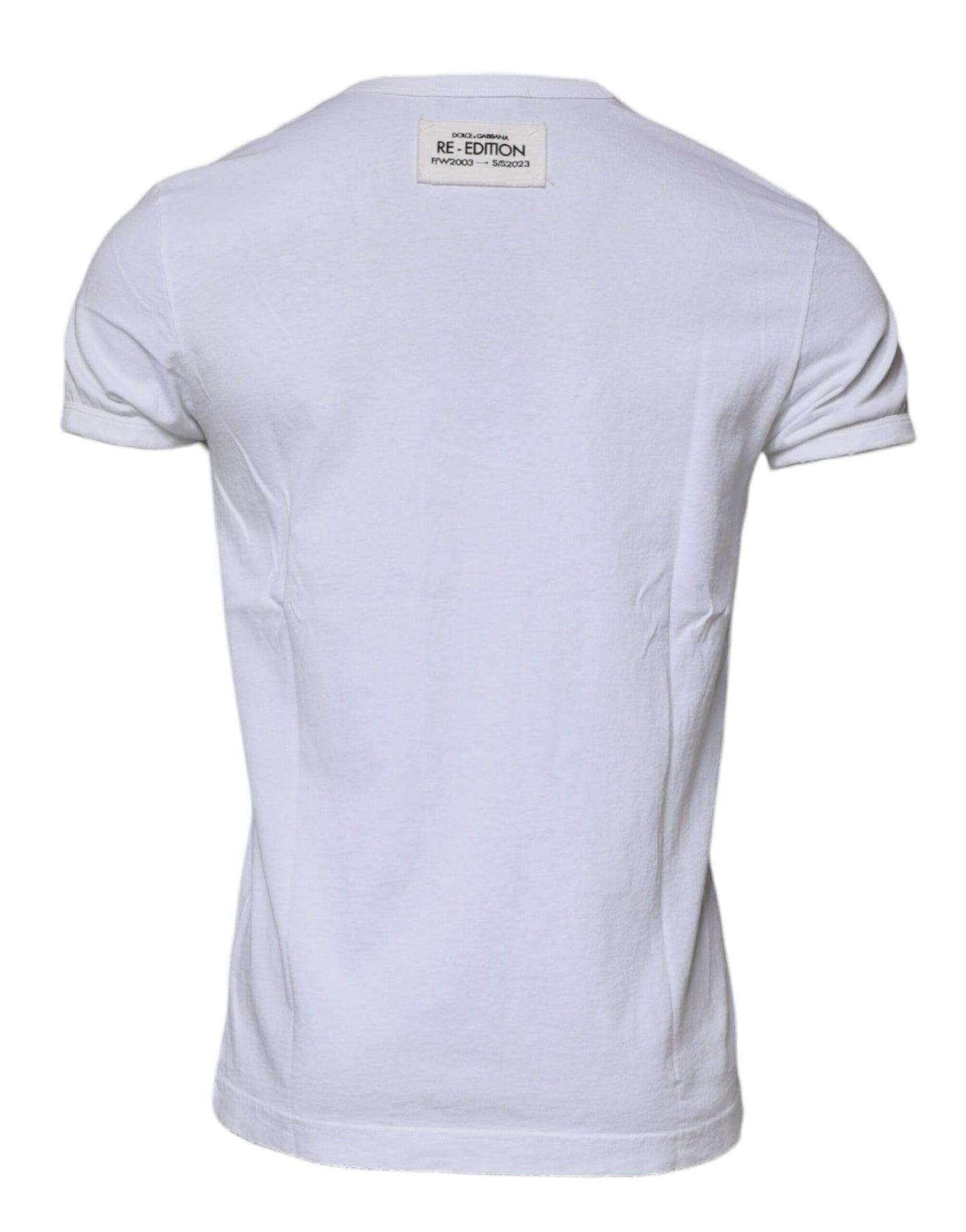 Dolce & Gabbana T-shirt girocollo a righe bianche e maniche corte