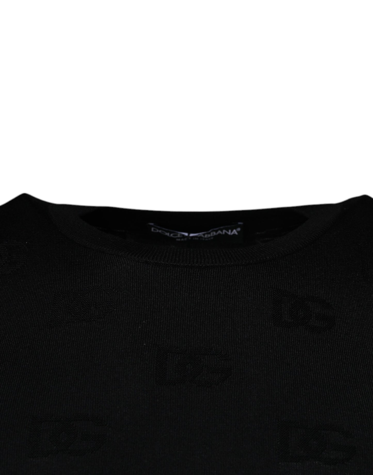 Dolce & Gabbana T-shirt senza maniche girocollo in seta nera
