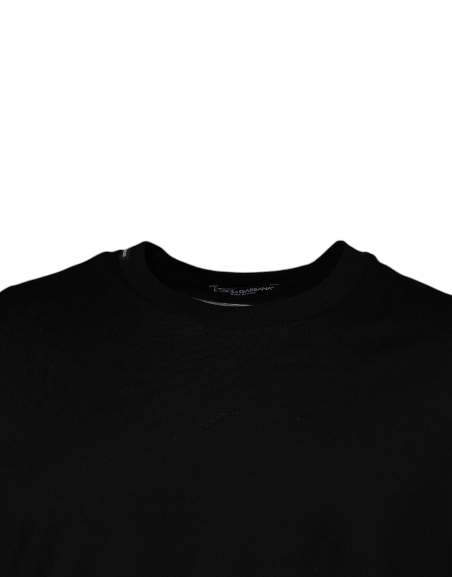 Dolce & Gabbana T-shirt girocollo nera a maniche corte